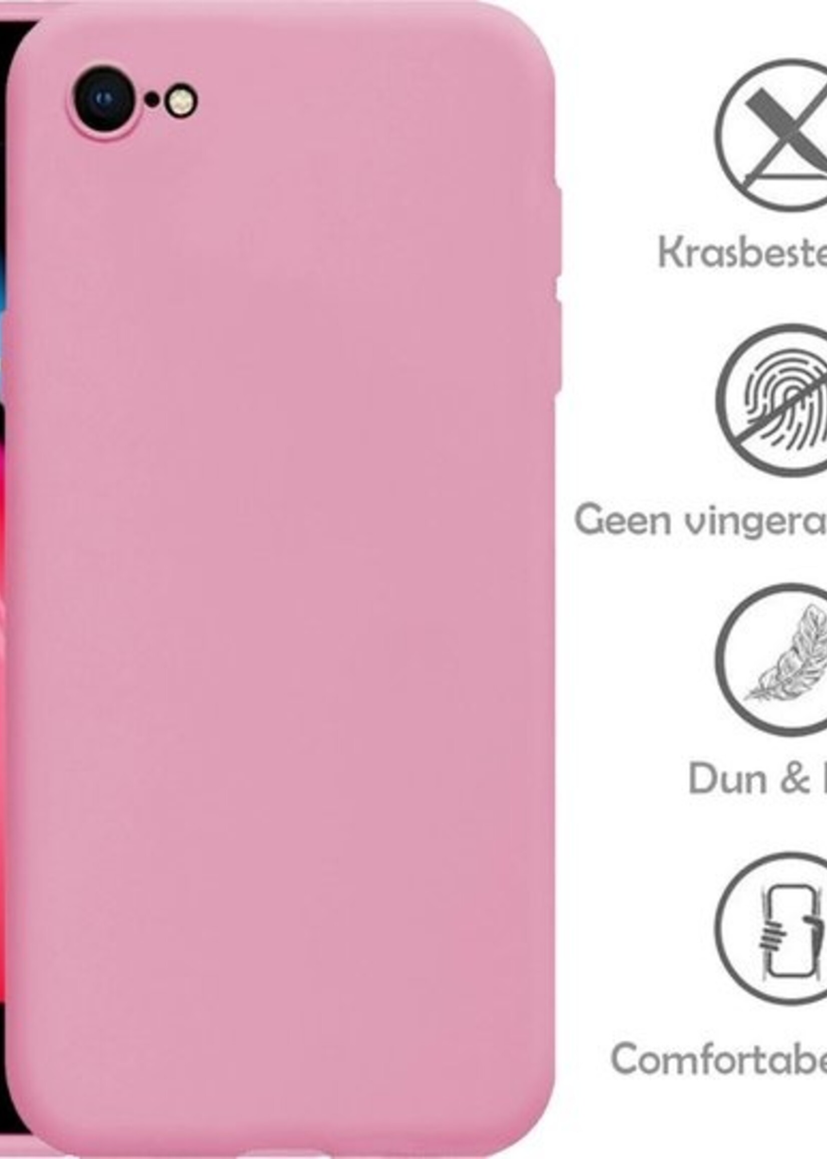 LUQ Hoesje Geschikt voor iPhone 7/8 Hoesje Siliconen Case - Hoes Geschikt voor iPhone 7/8 Hoes Siliconen - Roze