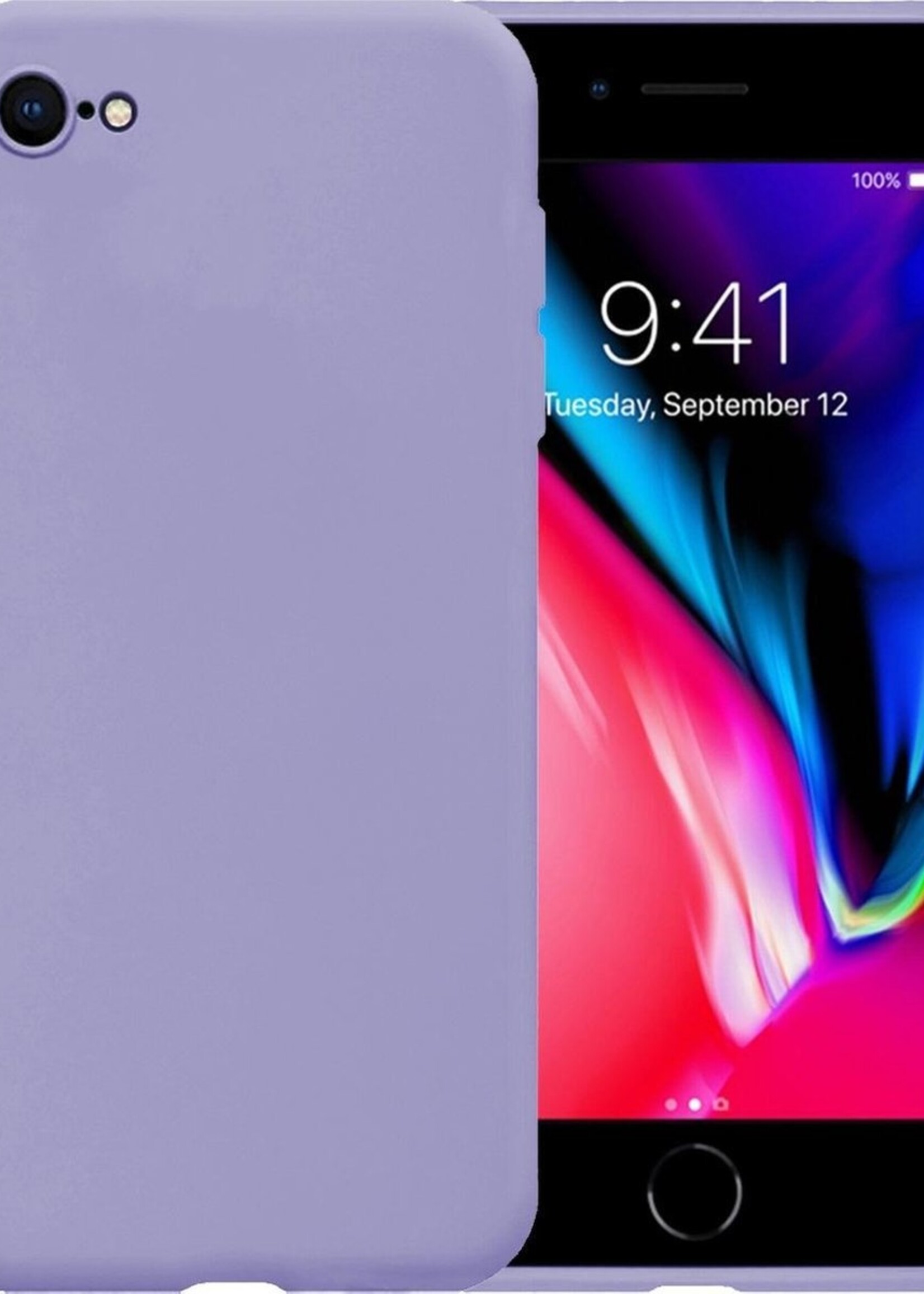 LUQ Hoesje Geschikt voor iPhone SE 2020 Hoesje Siliconen Case - Hoes Geschikt voor iPhone SE (2020) Hoes Siliconen - Lila