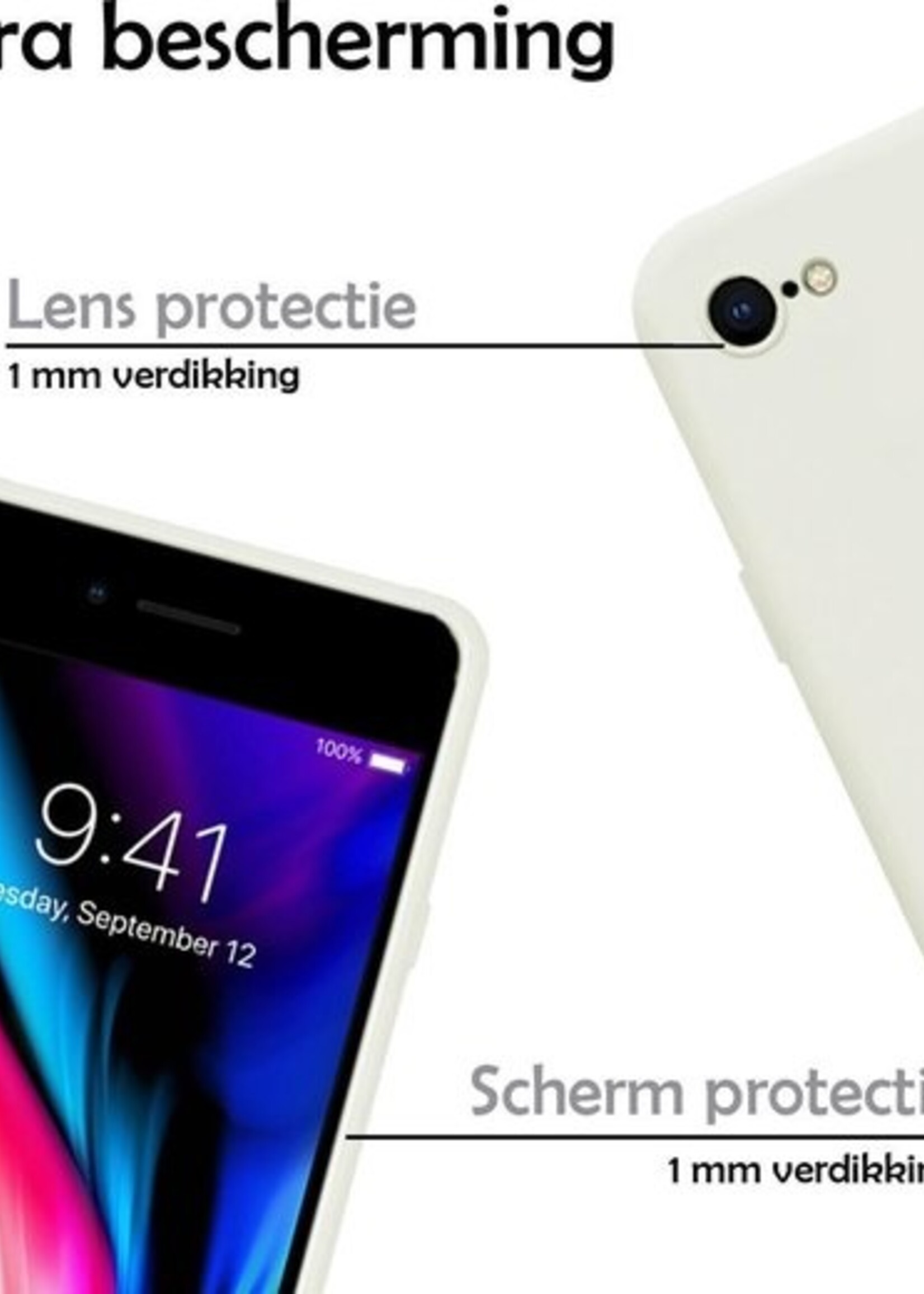 LUQ Hoesje Geschikt voor iPhone SE 2020 Hoesje Siliconen Case - Hoes Geschikt voor iPhone SE (2020) Hoes Siliconen - Wit