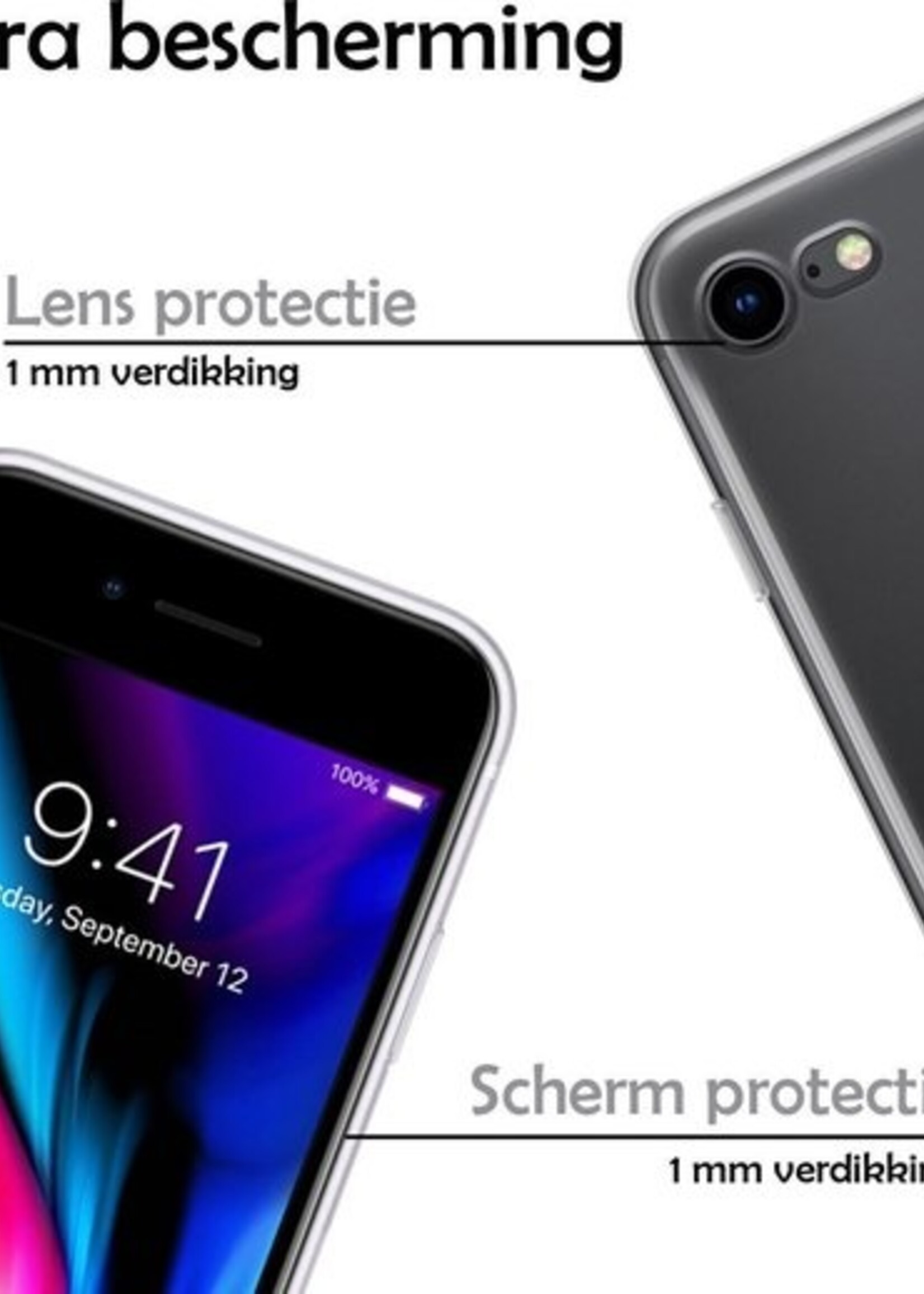 LUQ Hoesje Geschikt voor iPhone SE 2020 Hoesje Siliconen Case - Hoes Geschikt voor iPhone SE (2020) Hoes Siliconen - Transparant