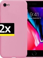 LUQ 2x LUQ iPhone 7 hoesje siliconen - Donkerroze