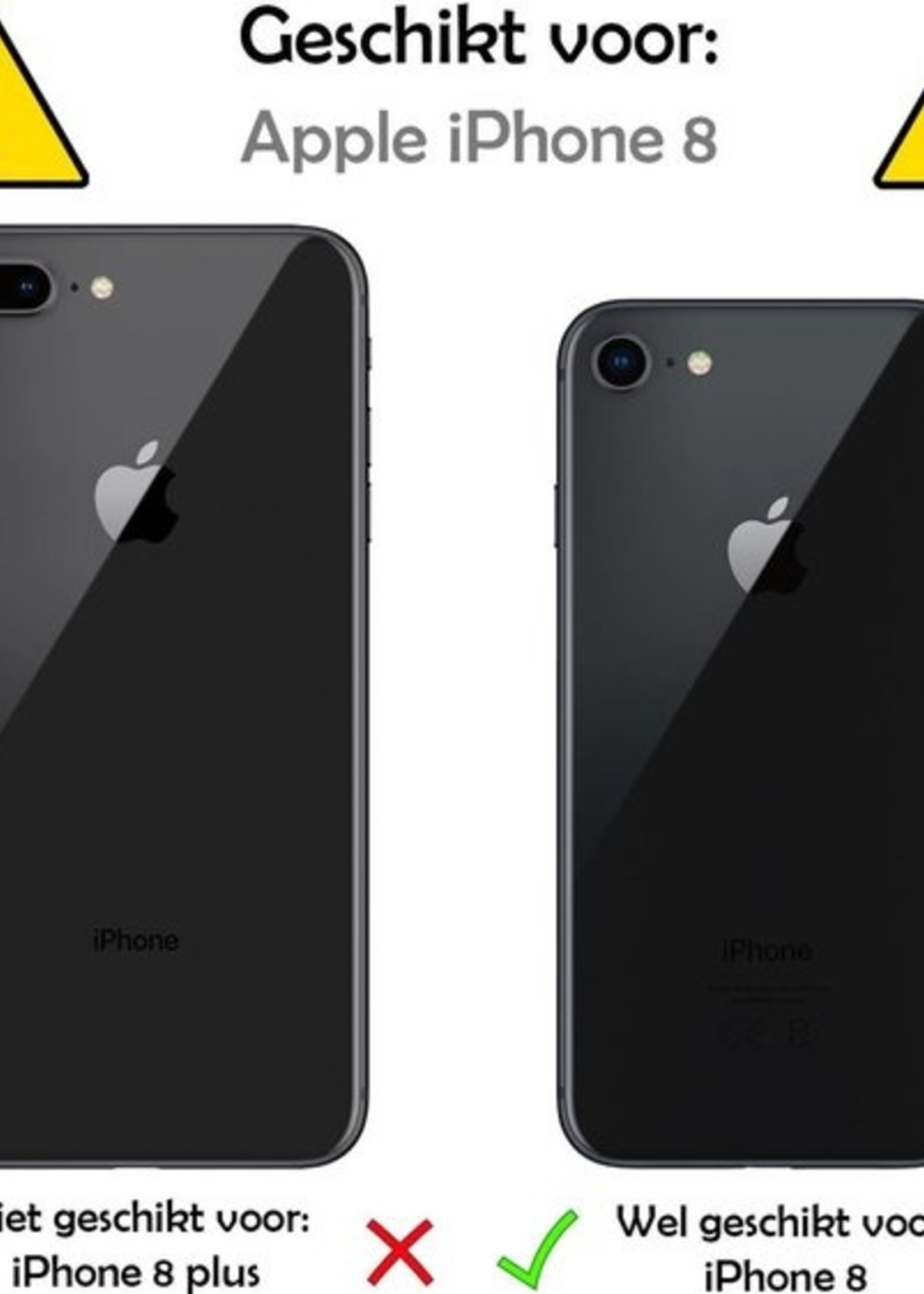 LUQ Hoesje Geschikt voor iPhone 8 Hoesje Siliconen Case - Hoes Geschikt voor iPhone 8 Hoes Siliconen - Rood - 2 Stuks