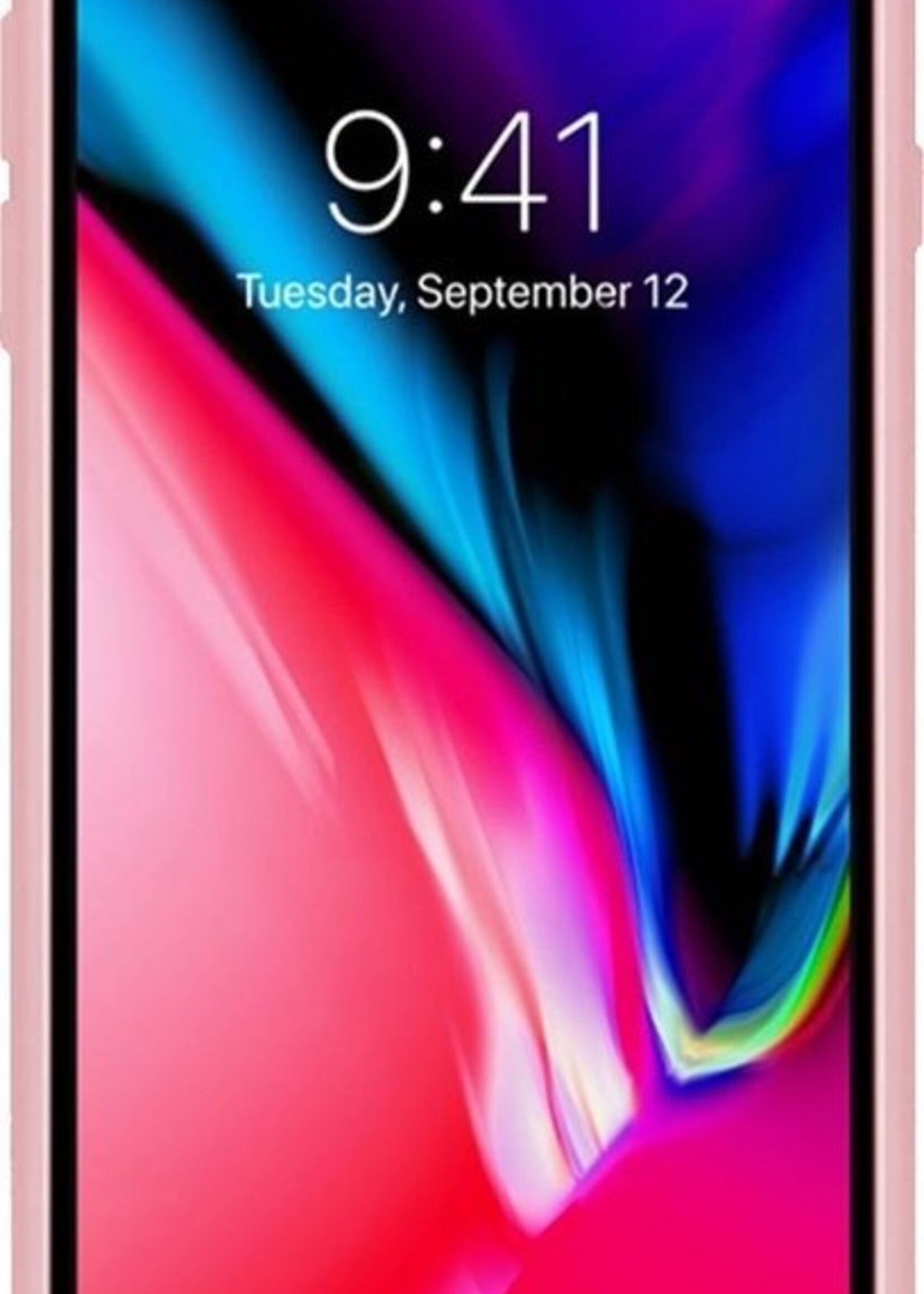 LUQ Hoesje Geschikt voor iPhone 8 Hoesje Siliconen Case - Hoes Geschikt voor iPhone 8 Hoes Siliconen - Lichtroze - 2 Stuks