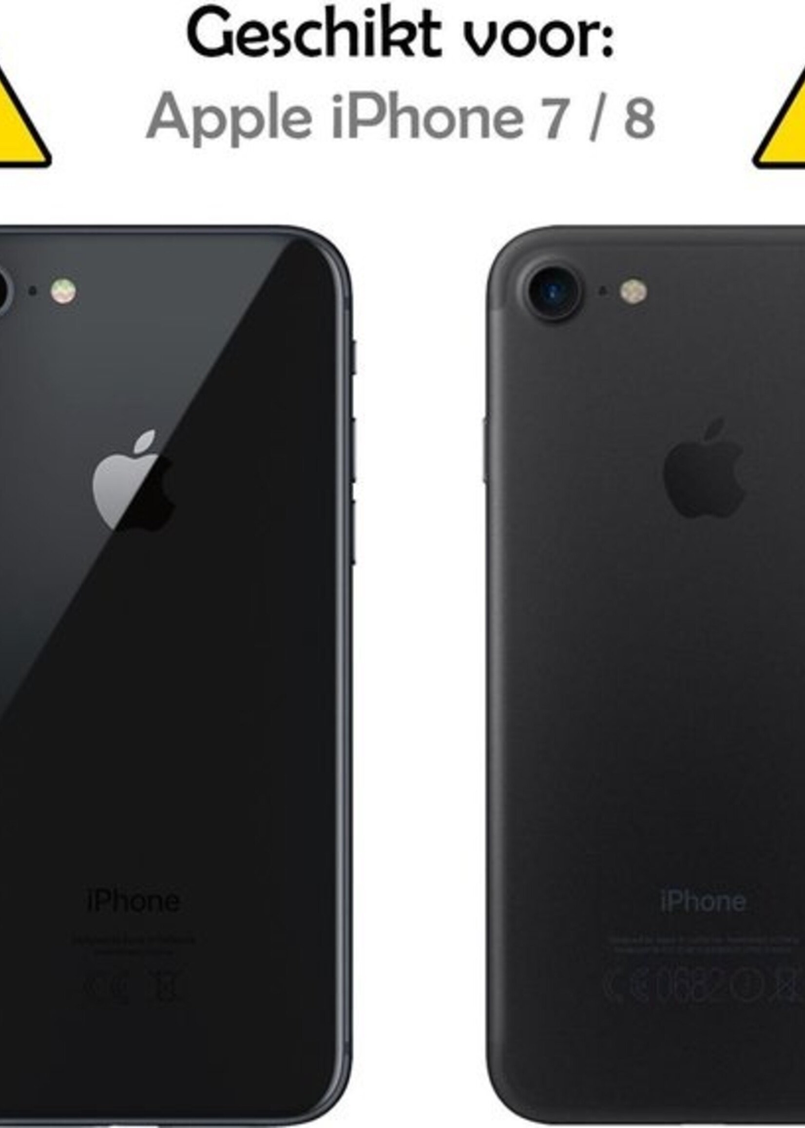 LUQ Hoesje Geschikt voor iPhone 7/8 Hoesje Siliconen Case - Hoes Geschikt voor iPhone 7/8 Hoes Siliconen - Donkerblauw - 2 Stuks