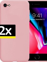 LUQ 2x LUQ iPhone SE 2020 hoesje siliconen - Lichtroze