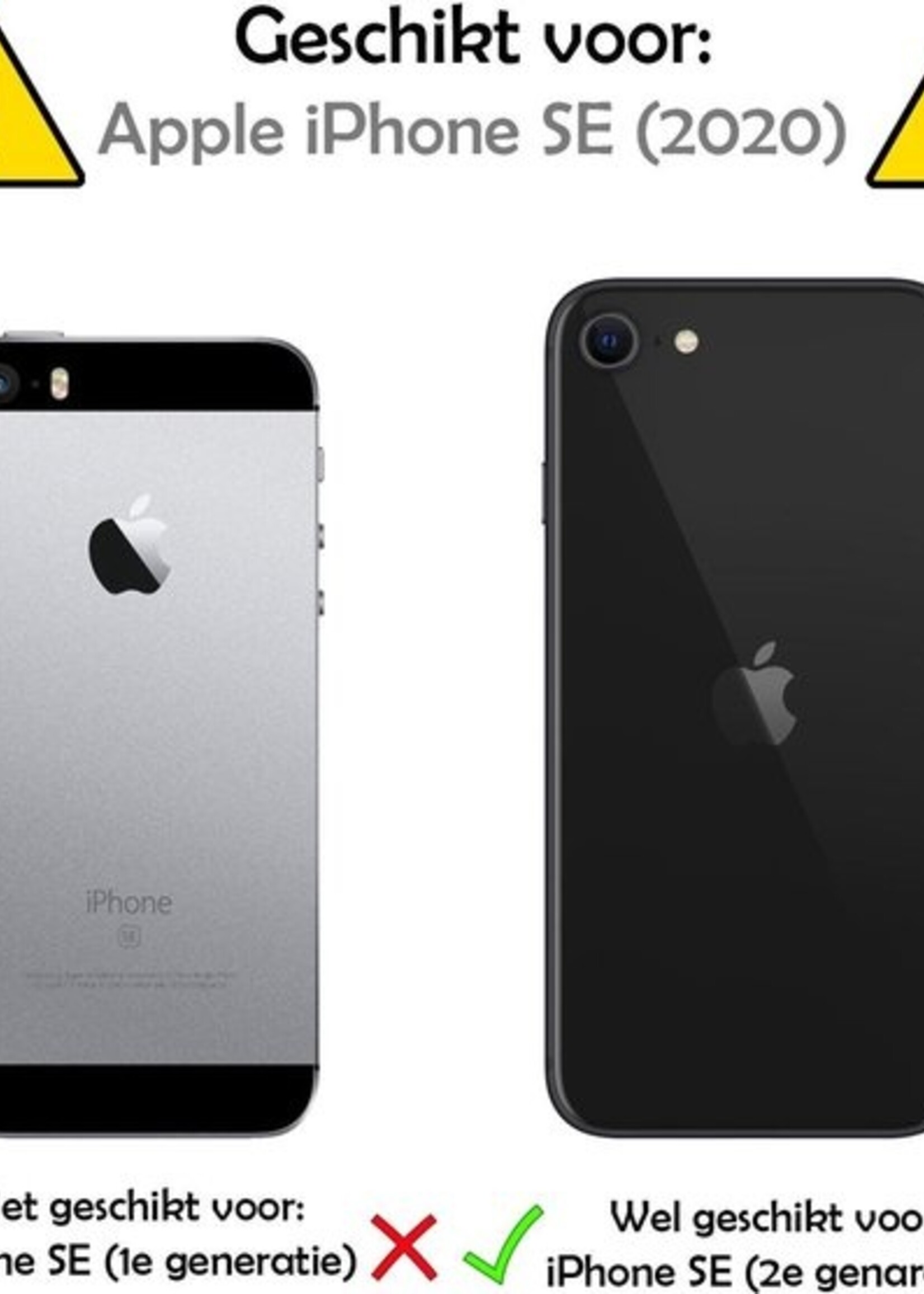 LUQ Hoesje Geschikt voor iPhone SE 2020 Hoesje Siliconen Case - Hoes Geschikt voor iPhone SE (2020) Hoes Siliconen - Lichtroze - 2 Stuks