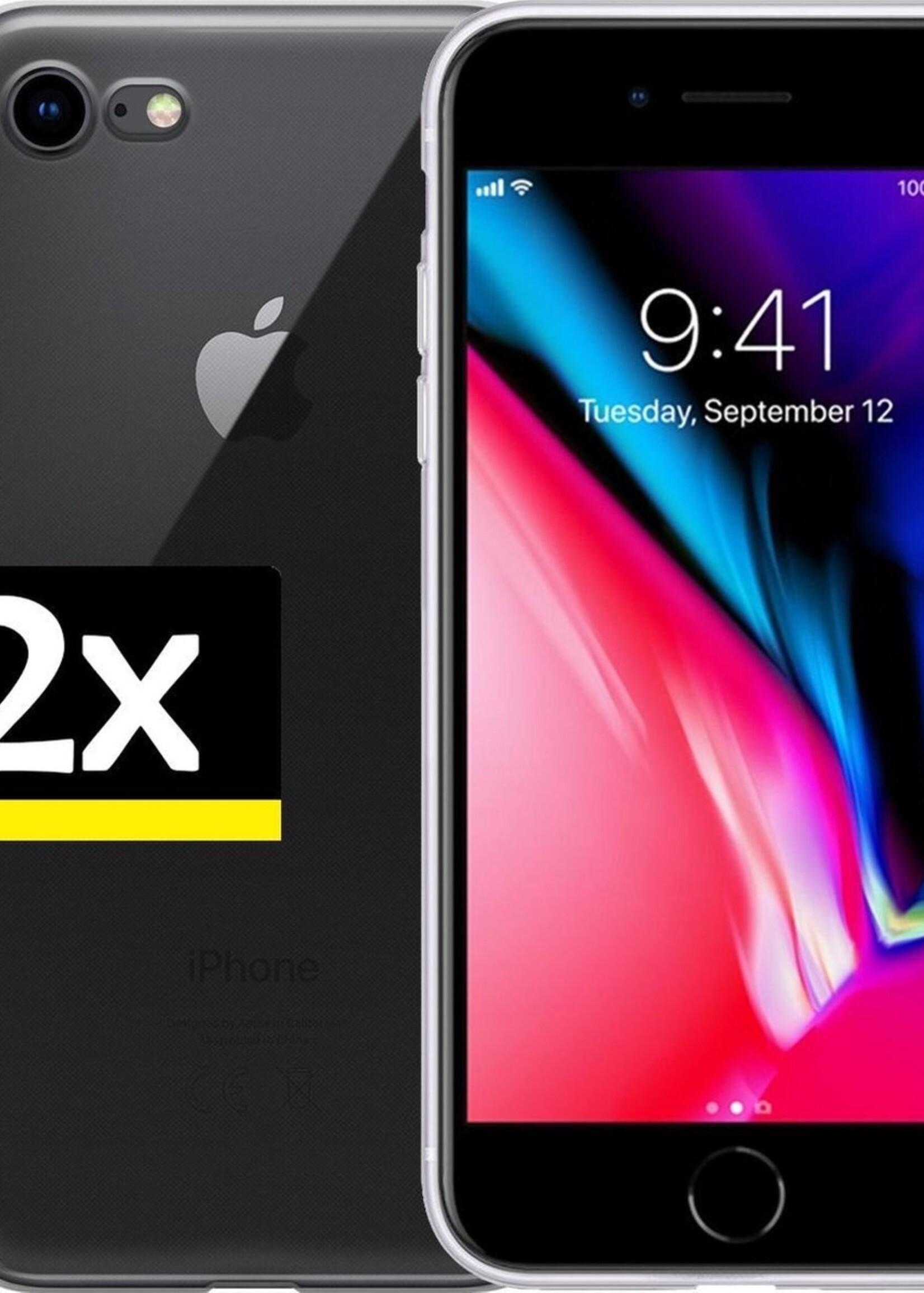 LUQ Hoesje Geschikt voor iPhone SE 2020 Hoesje Siliconen Case - Hoes Geschikt voor iPhone SE (2020) Hoes Siliconen - Transparant - 2 Stuks