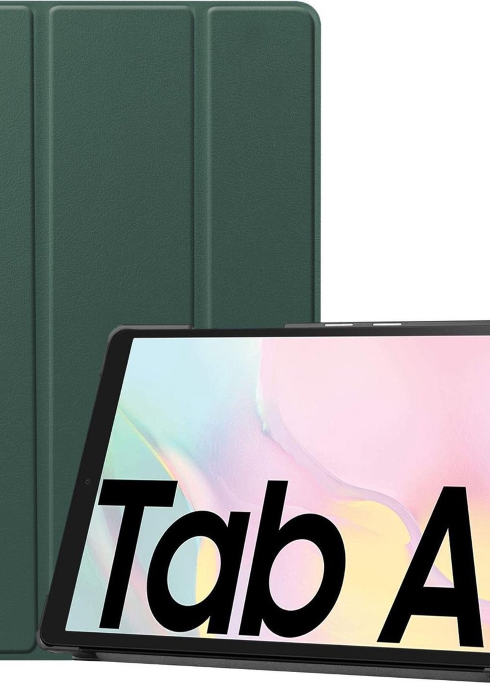 LUQ Hoes Geschikt voor Samsung Galaxy Tab A7 Hoes Luxe Hoesje Book Case - Hoesje Geschikt voor Samsung Tab A7 Hoes Cover - Donkergroen
