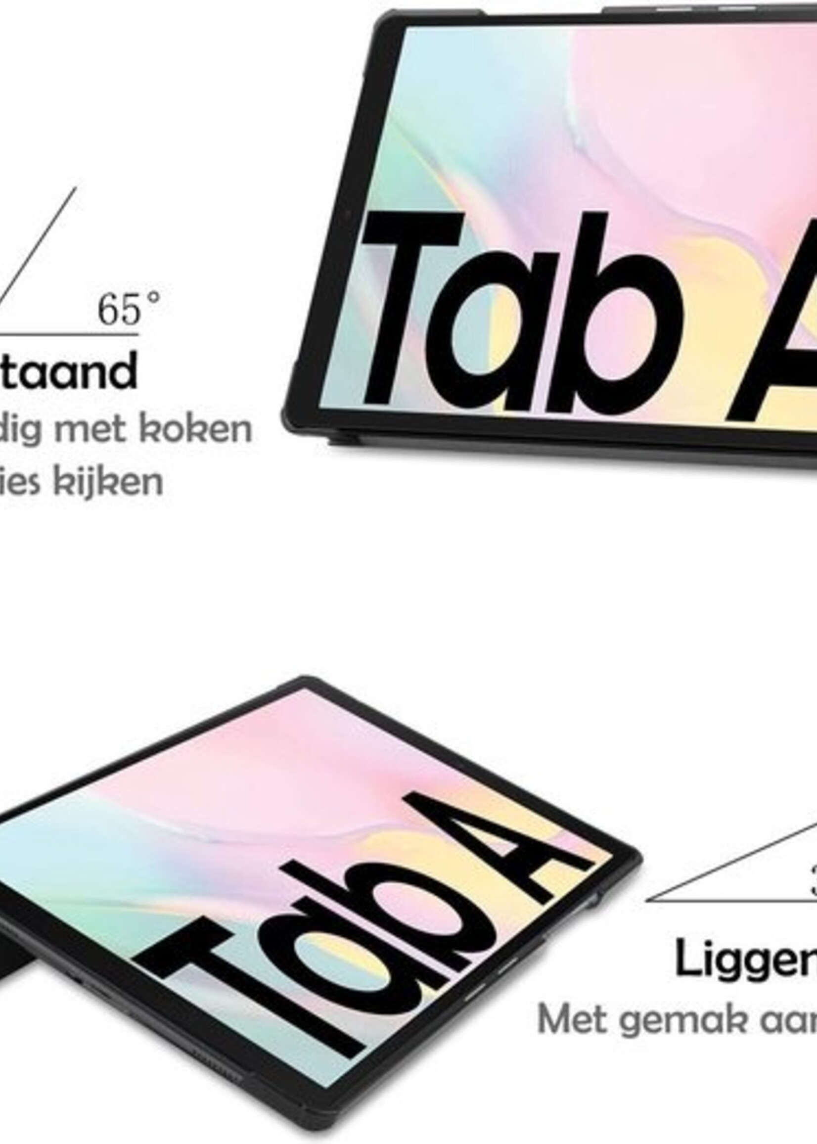 LUQ Hoes Geschikt voor Samsung Galaxy Tab A7 Hoes Luxe Hoesje Book Case - Hoesje Geschikt voor Samsung Tab A7 Hoes Cover - Lichtblauw