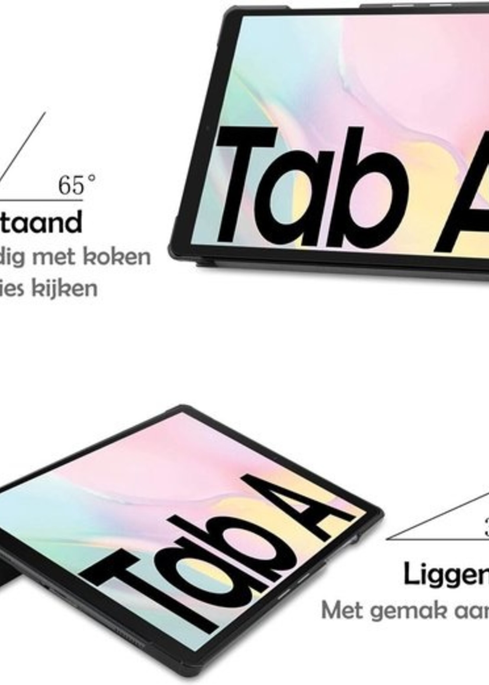 LUQ Hoes Geschikt voor Samsung Galaxy Tab A7 Hoes Luxe Hoesje Book Case - Hoesje Geschikt voor Samsung Tab A7 Hoes Cover - Paars