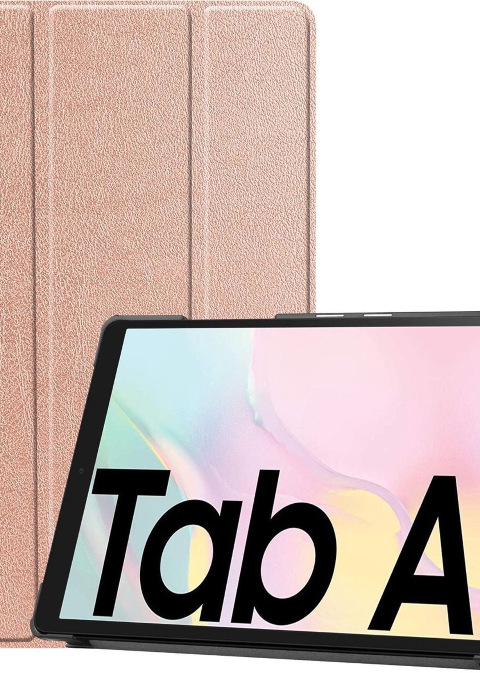 LUQ Hoes Geschikt voor Samsung Galaxy Tab A7 Hoes Luxe Hoesje Book Case - Hoesje Geschikt voor Samsung Tab A7 Hoes Cover - Rosé goud