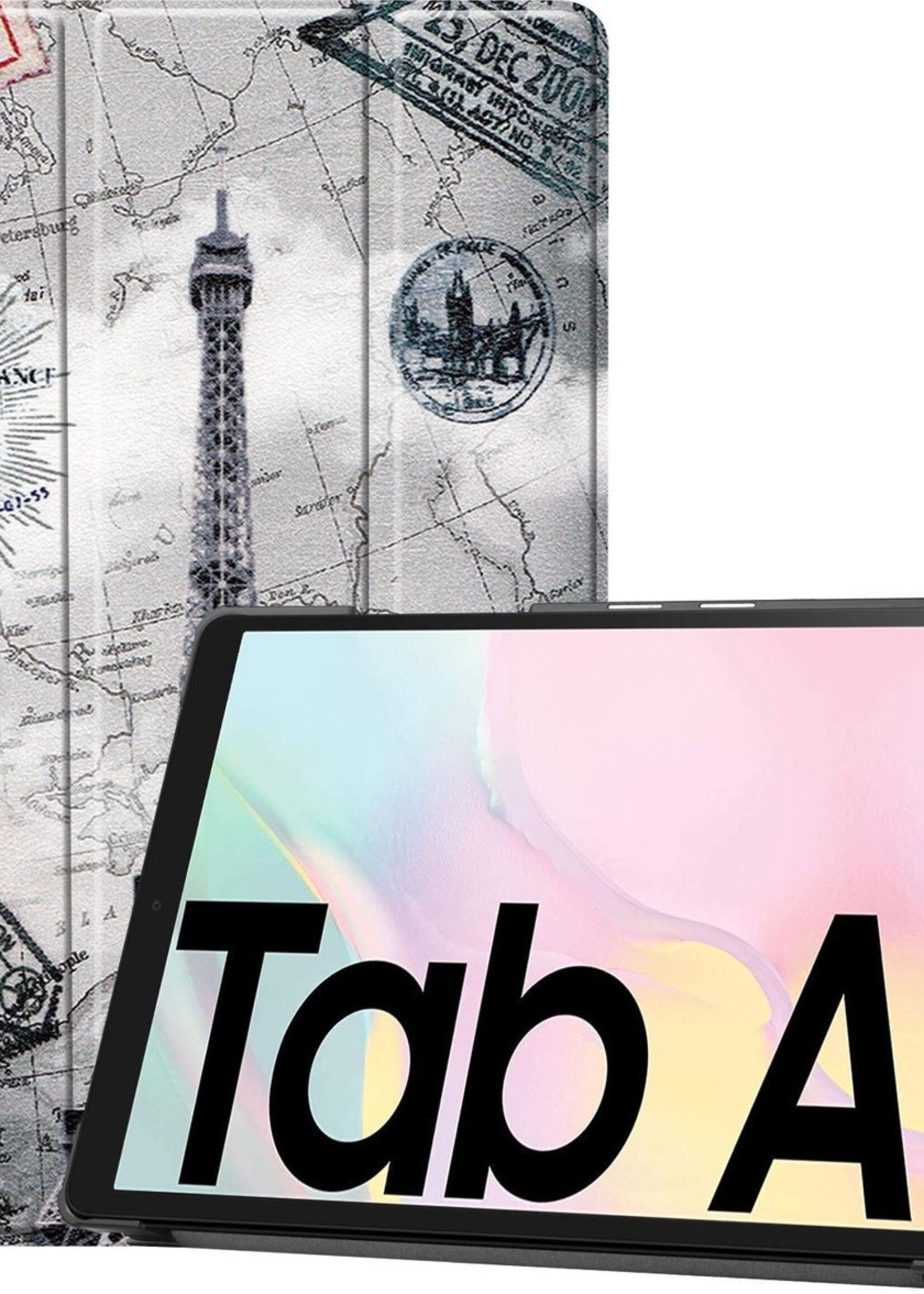 LUQ Hoes Geschikt voor Samsung Galaxy Tab A7 Hoes Luxe Hoesje Book Case - Hoesje Geschikt voor Samsung Tab A7 Hoes Cover - Eiffeltoren