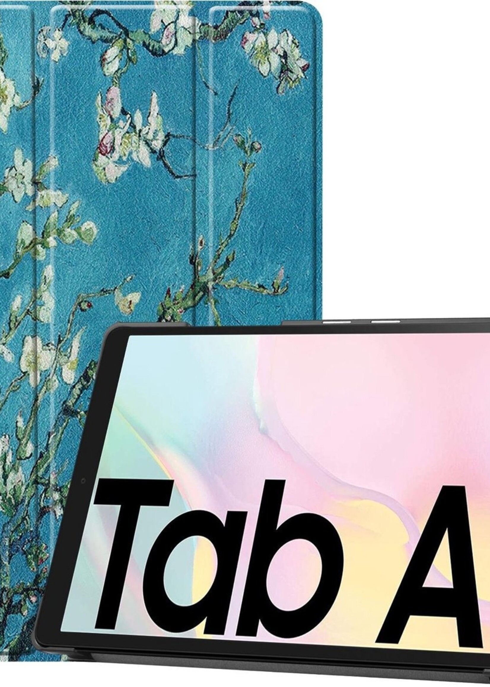 LUQ Hoes Geschikt voor Samsung Galaxy Tab A7 Hoes Luxe Hoesje Book Case - Hoesje Geschikt voor Samsung Tab A7 Hoes Cover - Bloesem