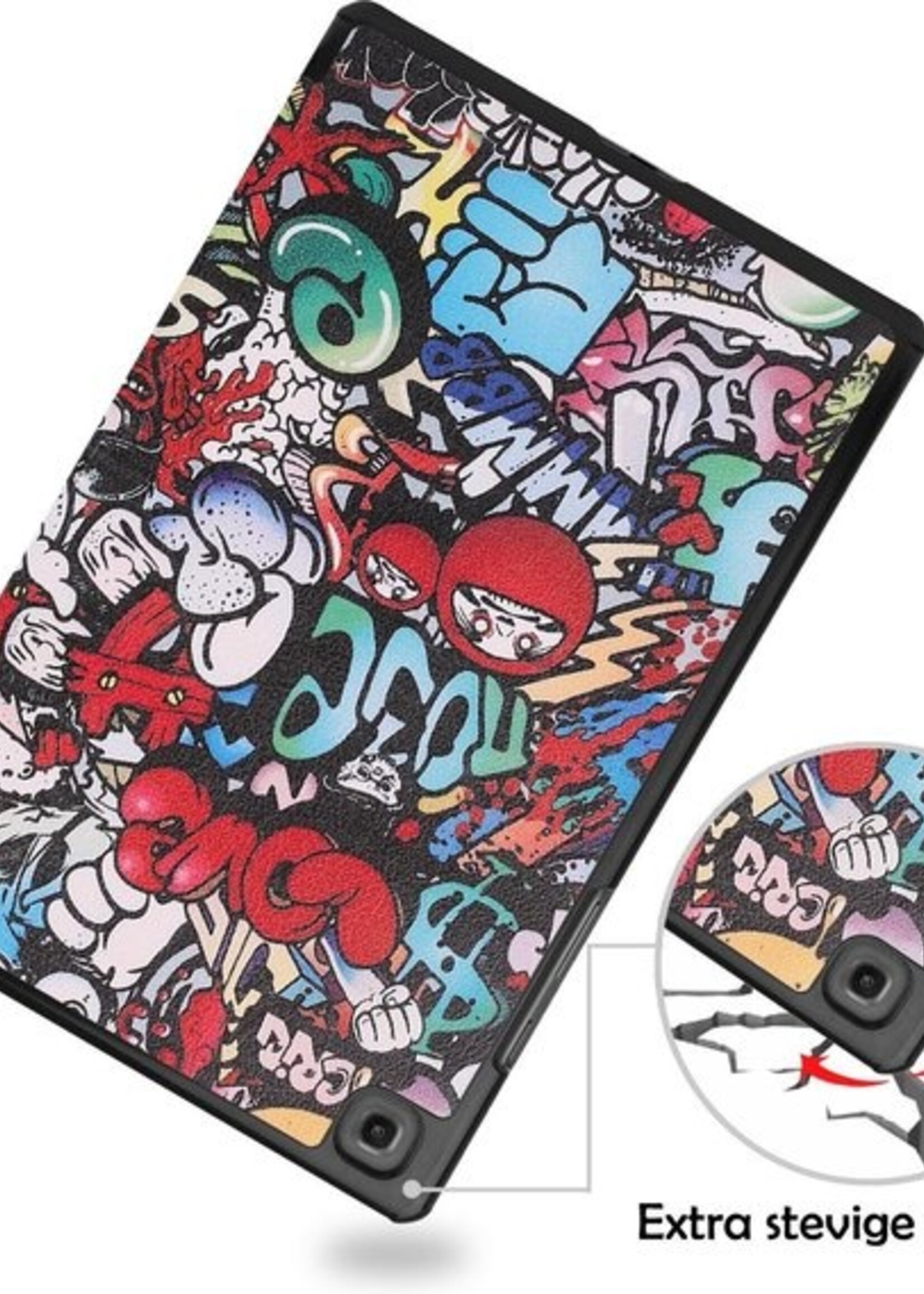 LUQ Hoes Geschikt voor Samsung Galaxy Tab A7 Hoes Luxe Hoesje Book Case - Hoesje Geschikt voor Samsung Tab A7 Hoes Cover - Graffity