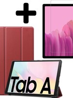 LUQ LUQ Samsung Galaxy Tab A7 (2020) Hoes met screenprotector - Donkerrood
