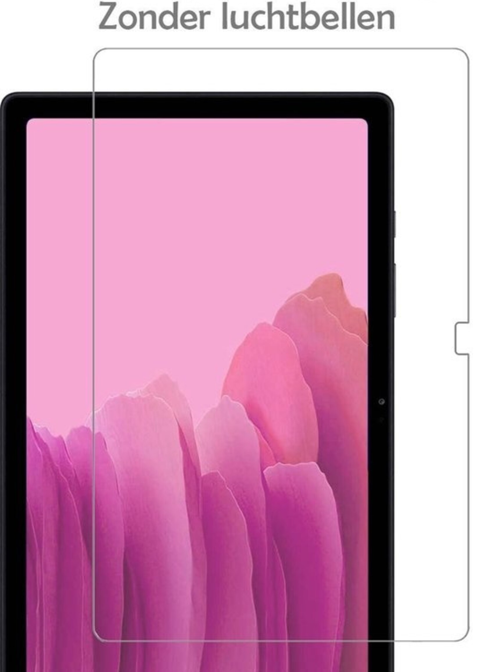 LUQ Hoes Geschikt voor Samsung Galaxy Tab A7 Hoes Luxe Hoesje Book Case Met Screenprotector - Hoesje Geschikt voor Samsung Tab A7 Hoes Cover - Donkerrood