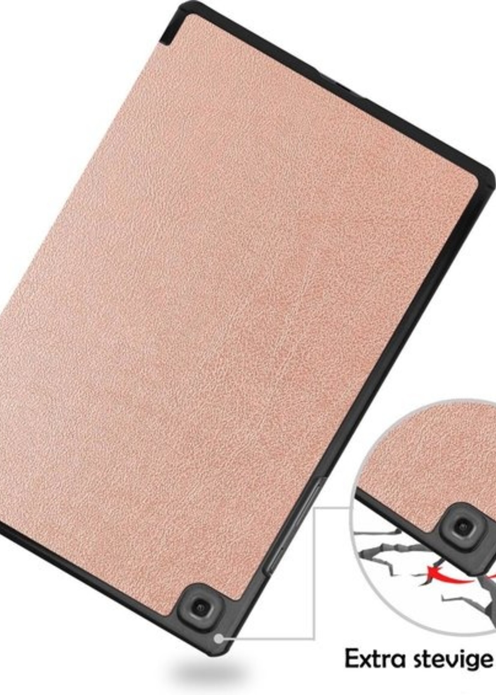 LUQ Hoes Geschikt voor Samsung Galaxy Tab A7 Hoes Luxe Hoesje Book Case Met Screenprotector - Hoesje Geschikt voor Samsung Tab A7 Hoes Cover - Rosé goud