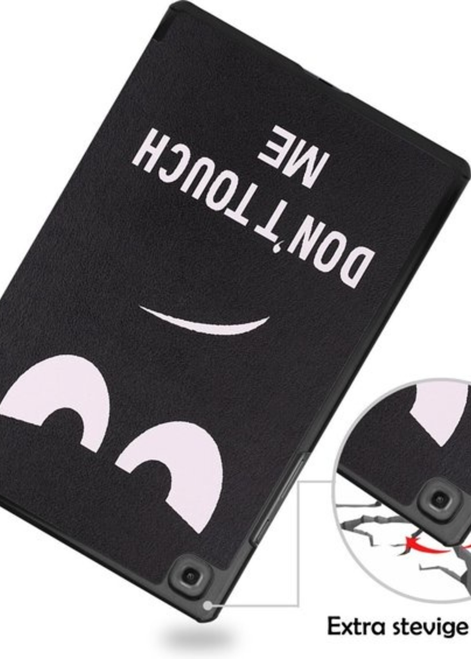LUQ Hoes Geschikt voor Samsung Galaxy Tab A7 Hoes Luxe Hoesje Book Case Met Screenprotector - Hoesje Geschikt voor Samsung Tab A7 Hoes Cover - Don't Touch Me