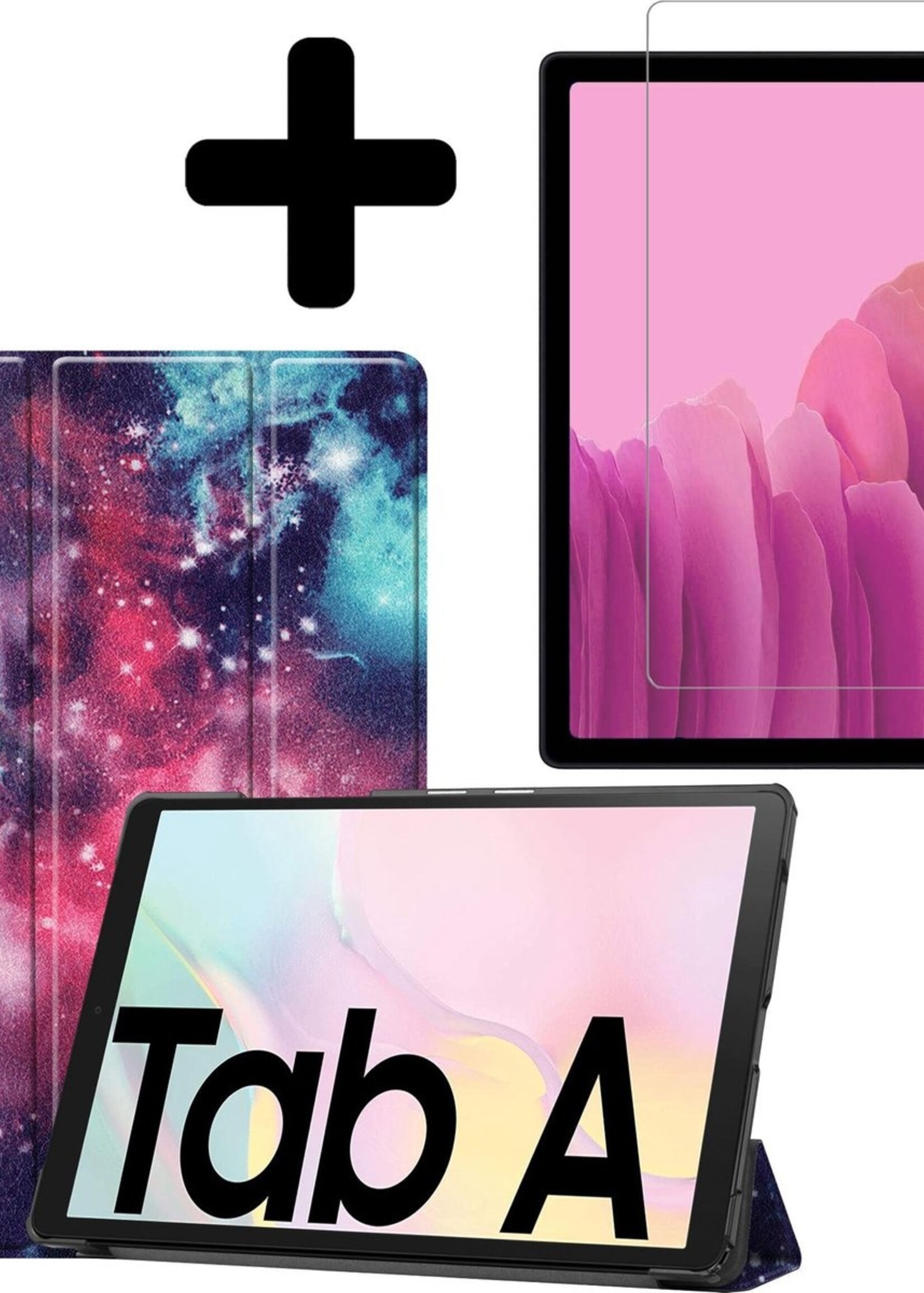 LUQ Hoes Geschikt voor Samsung Galaxy Tab A7 Hoes Luxe Hoesje Book Case Met Screenprotector - Hoesje Geschikt voor Samsung Tab A7 Hoes Cover - Galaxy