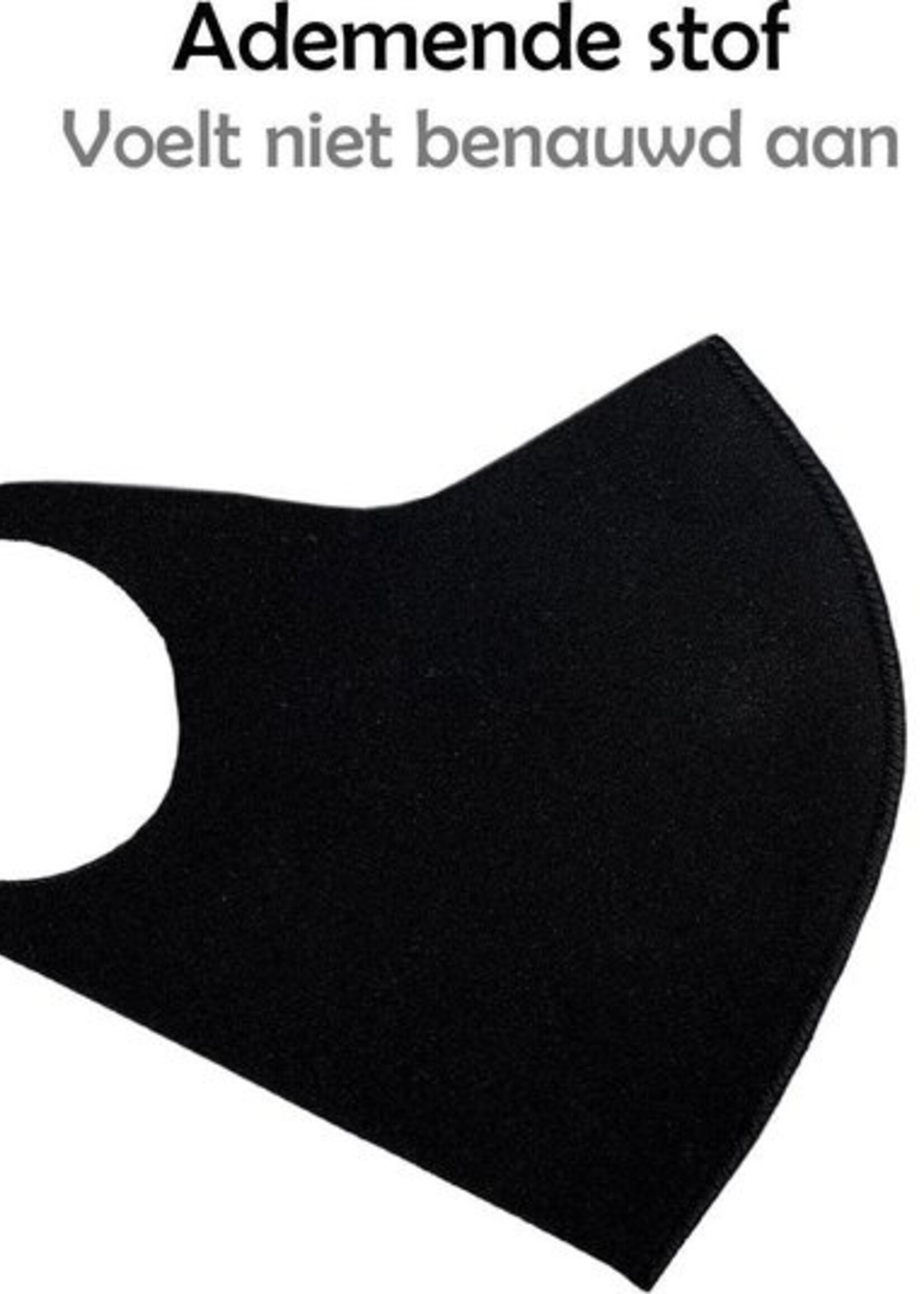 LUQ Mondkapje Wasbaar Zwart - Mondmasker Wasbaar Zwart - Mondkapje Herbruikbaar - Mondkapje Zwart Wasbaar