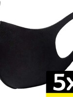 LUQ LUQ Wasbaar Mondkapje - Zwart - 5 PACK