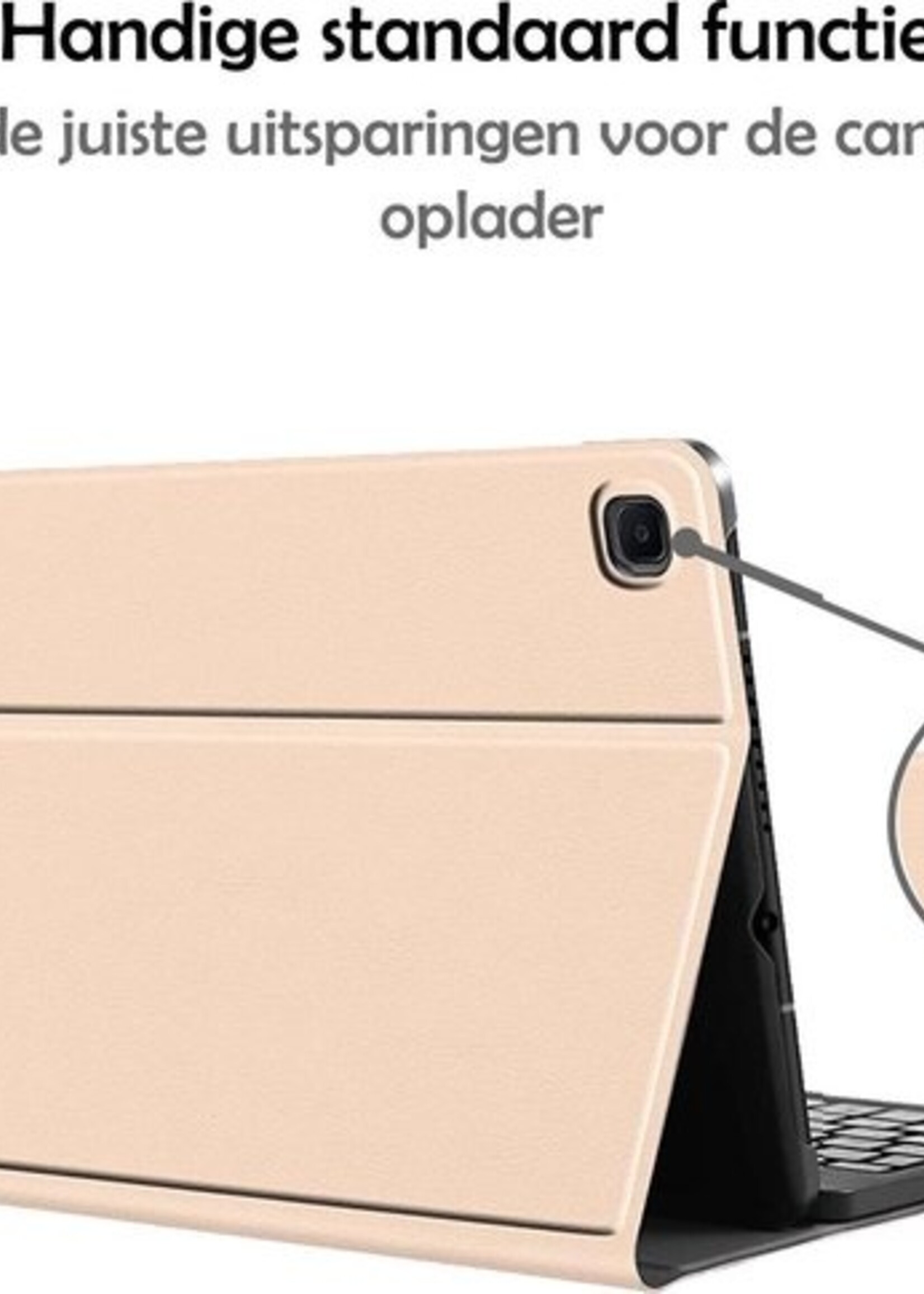 LUQ Hoes Geschikt voor Samsung Galaxy Tab A7 Hoes Keyboard Cover Toetsenbord Hoesje - Hoesje Geschikt voor Samsung Tab A7 Toetsenbord Hoes - Goud