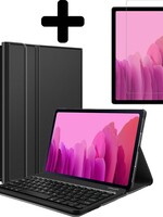 LUQ LUQ Samsung Galaxy Tab A7 2020 Toetsenbord Hoes Keyboard cover met screenprotector - Zwart