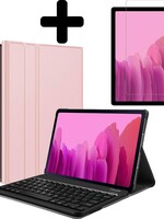 LUQ LUQ Samsung Galaxy Tab A A7 2020 Toetsenbord Hoes Keyboard cover met screenprotector - Rose Goud