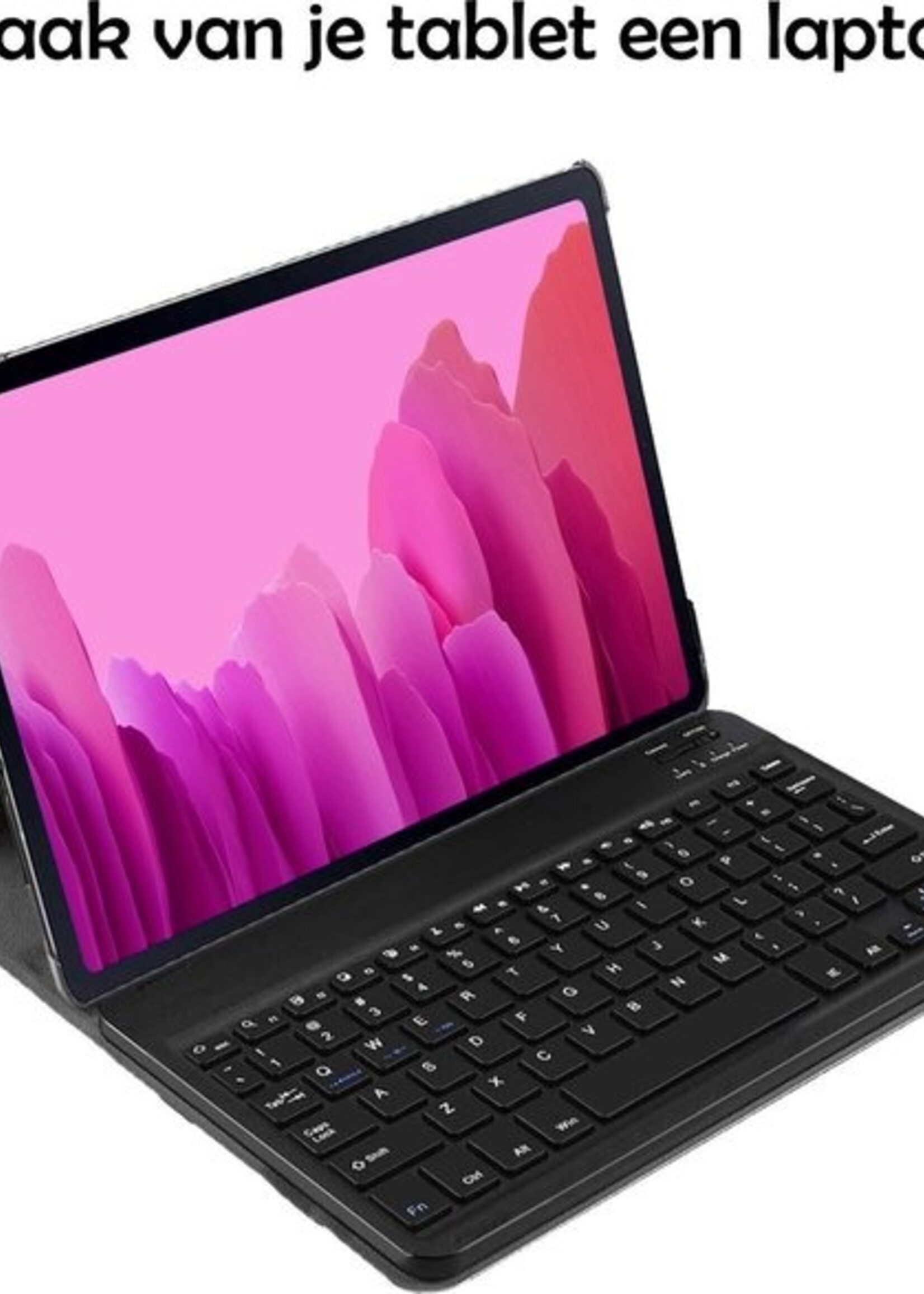 LUQ Hoes Geschikt voor Samsung Galaxy Tab A7 Hoes Keyboard Cover Toetsenbord Hoesje Met Screenprotector - Hoesje Geschikt voor Samsung Tab A7 Toetsenbord Hoes - Rosé goud
