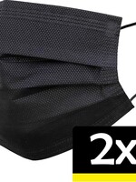 LUQ LUQ Wegwerp Mondkapje Zwart Niet-medisch - 2 PACK