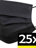 LUQ LUQ Wegwerp Mondkapje Zwart Niet-medisch - 25 PACK