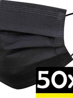 LUQ LUQ Wegwerp Mondkapje Zwart Niet-medisch - 50 PACK