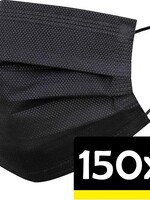 LUQ LUQ Wegwerp Mondkapje Zwart Niet-medisch - 150 PACK