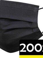 LUQ LUQ Wegwerp Mondkapje Zwart Niet-medisch - 200 PACK