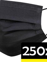 LUQ LUQ Wegwerp Mondkapje Zwart Niet-medisch - 250 PACK