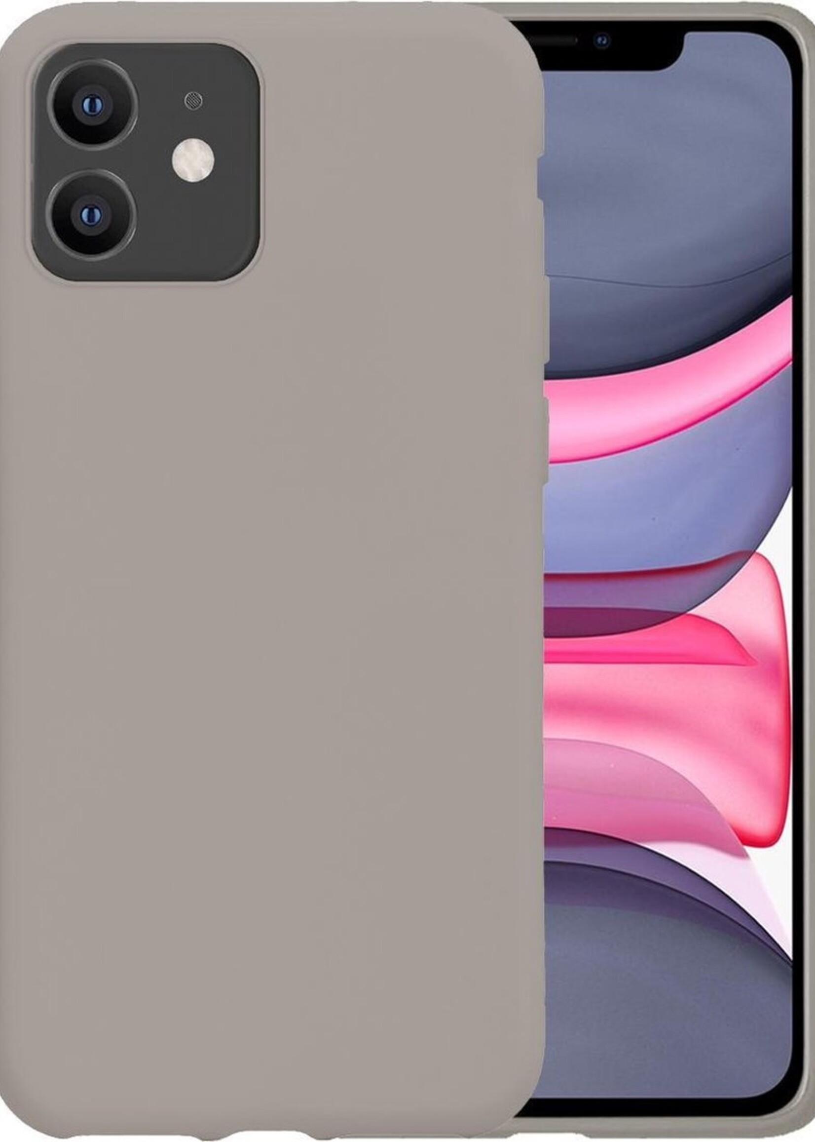 LUQ Hoesje Geschikt voor iPhone 11 Hoesje Siliconen Case - Hoes Geschikt voor iPhone 11 Hoes Siliconen - Grijs