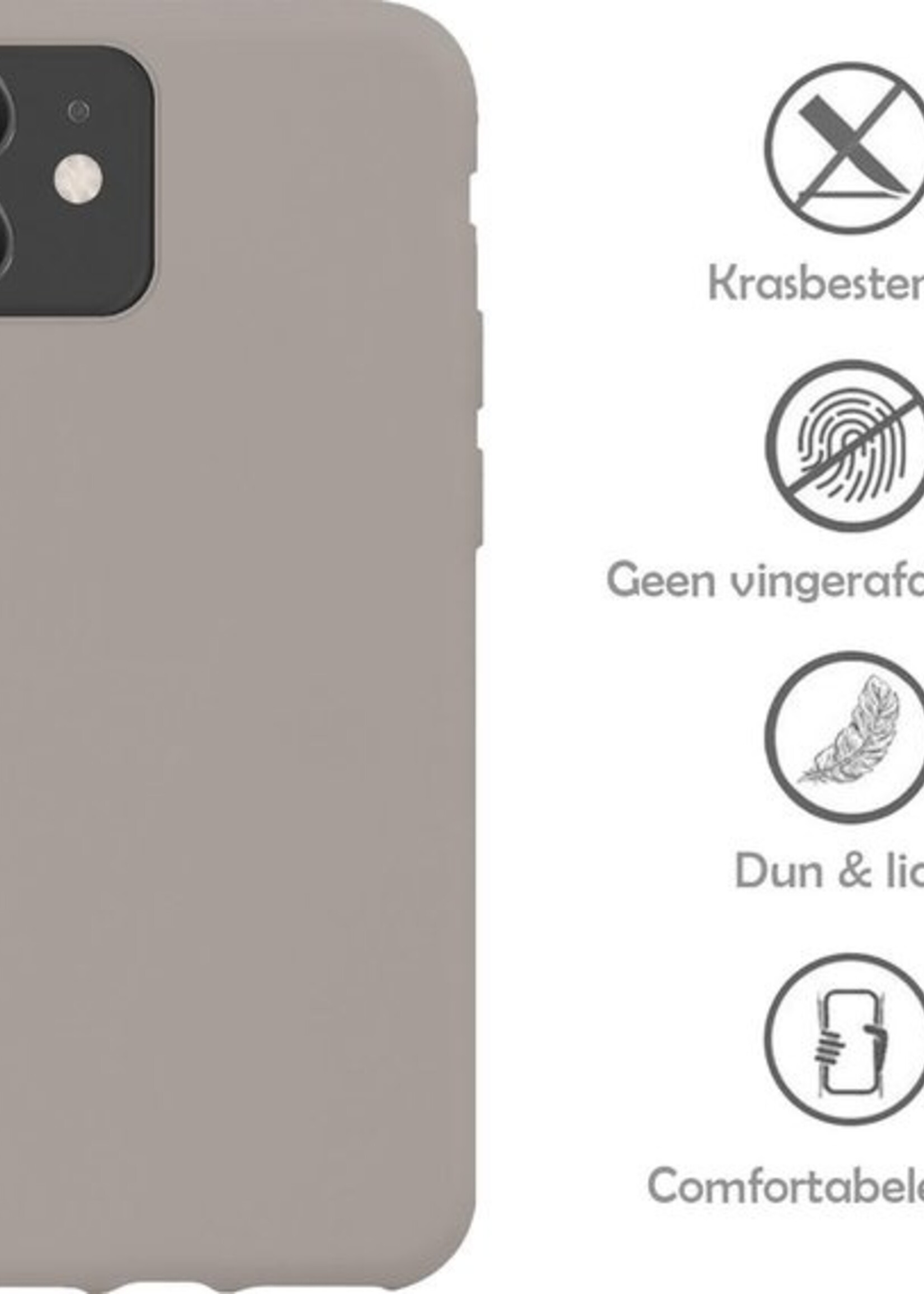 LUQ Hoesje Geschikt voor iPhone 11 Hoesje Siliconen Case - Hoes Geschikt voor iPhone 11 Hoes Siliconen - Grijs