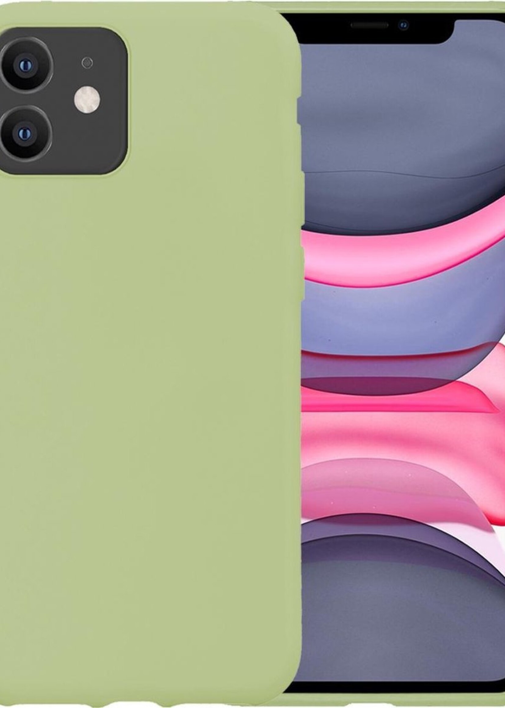 LUQ Hoesje Geschikt voor iPhone 11 Hoesje Siliconen Case - Hoes Geschikt voor iPhone 11 Hoes Siliconen - Groen