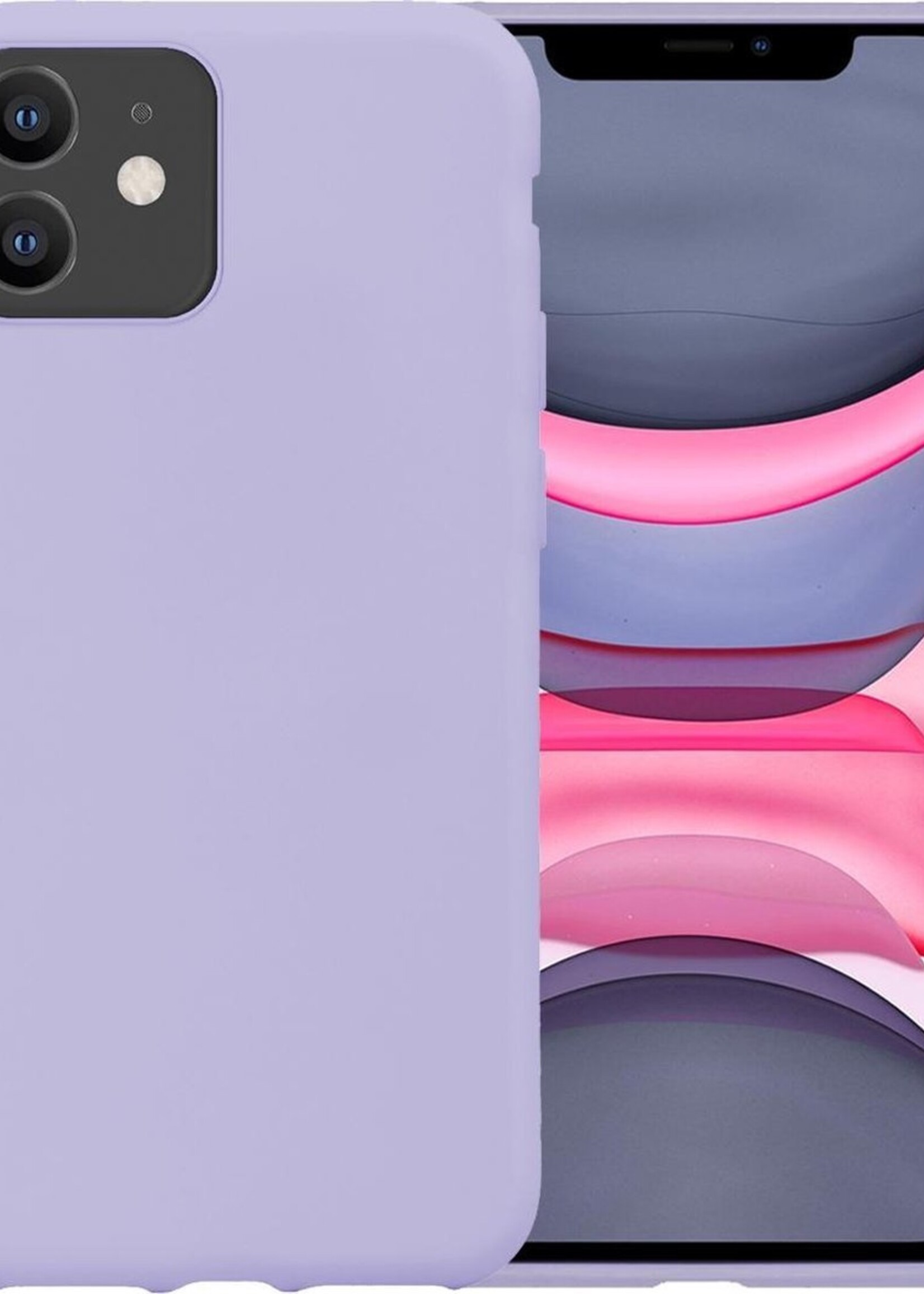 LUQ Hoesje Geschikt voor iPhone 11 Hoesje Siliconen Case - Hoes Geschikt voor iPhone 11 Hoes Siliconen - Lila