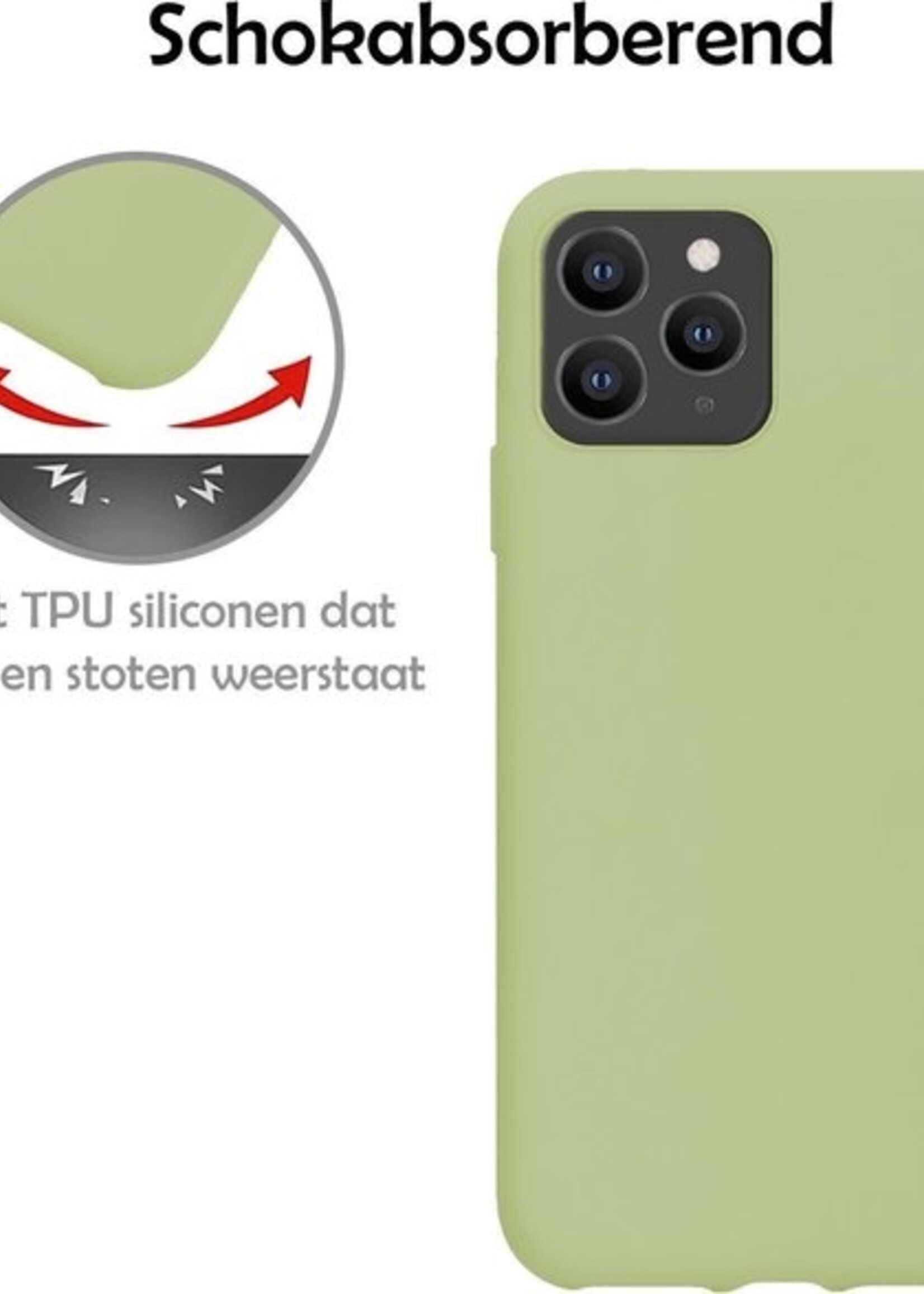 LUQ Hoesje Geschikt voor iPhone 11 Pro Hoesje Siliconen Case - Hoes Geschikt voor iPhone 11 Pro Hoes Siliconen - Groen