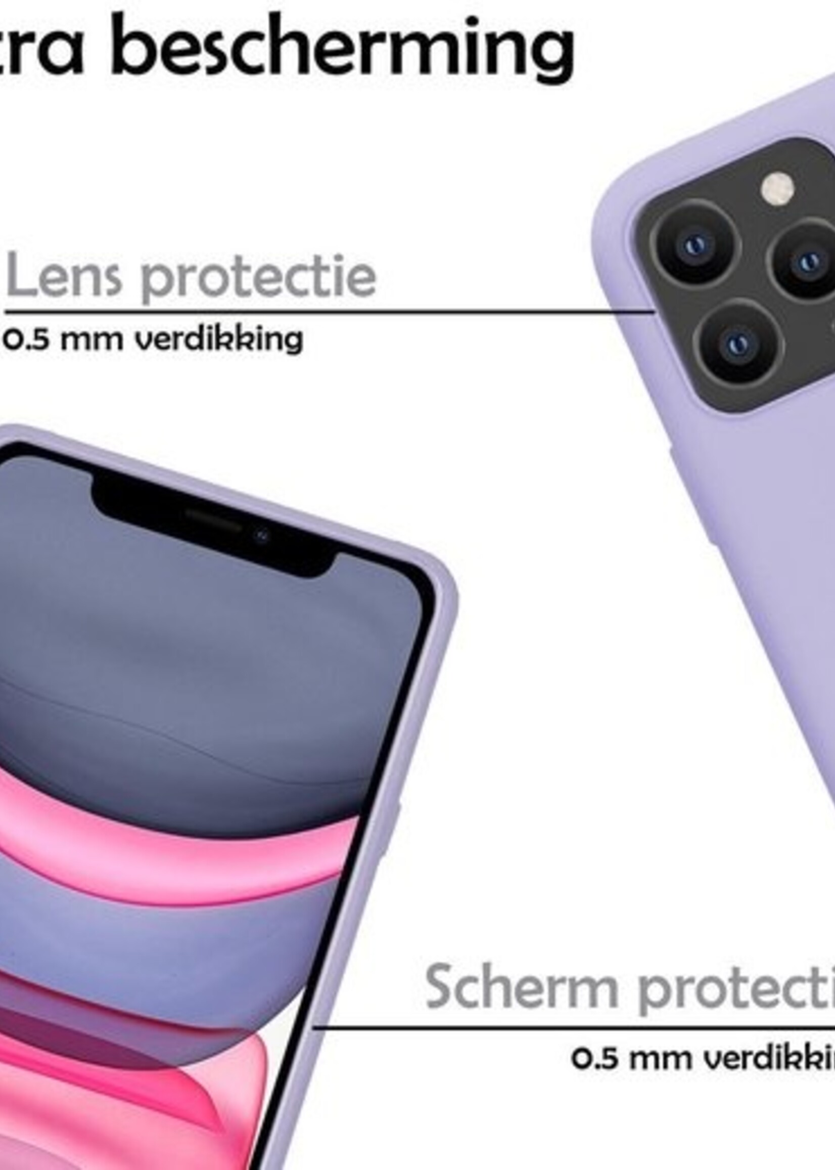 LUQ Hoesje Geschikt voor iPhone 11 Pro Hoesje Siliconen Case - Hoes Geschikt voor iPhone 11 Pro Hoes Siliconen - Lila