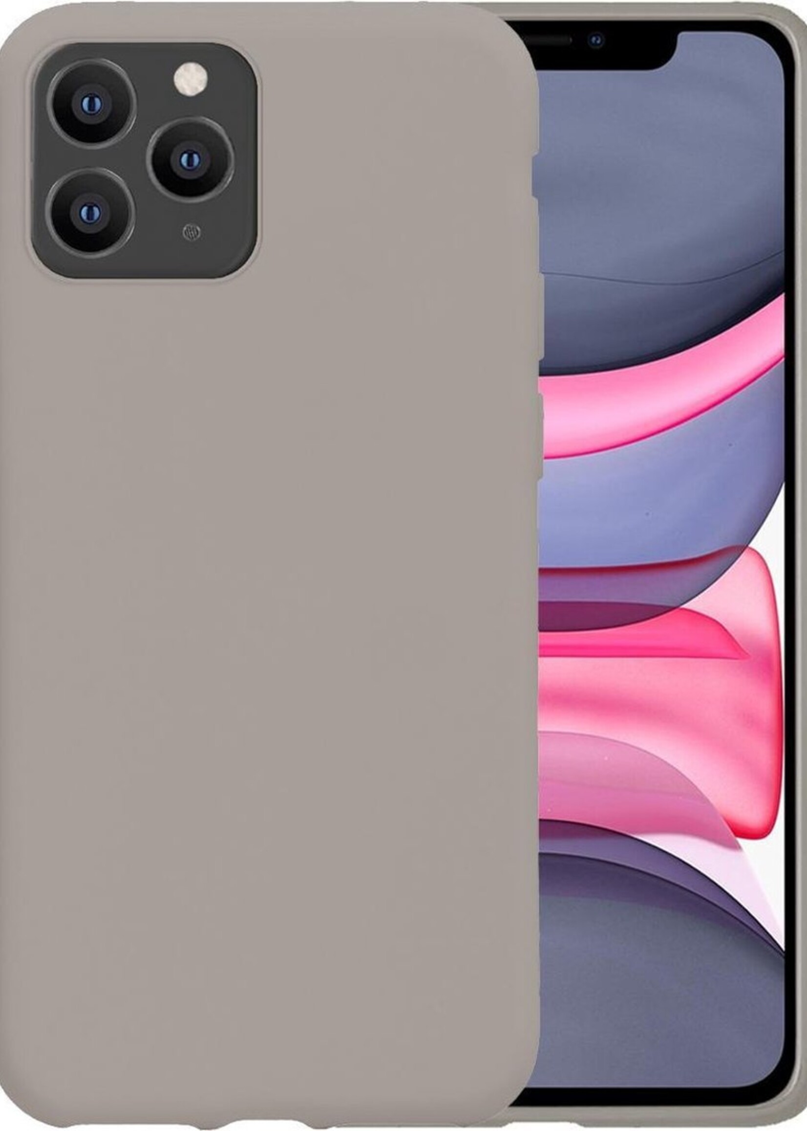 LUQ Hoesje Geschikt voor iPhone 11 Pro Max Hoesje Siliconen Case - Hoes Geschikt voor iPhone 11 Pro Max Hoes Siliconen - Grijs