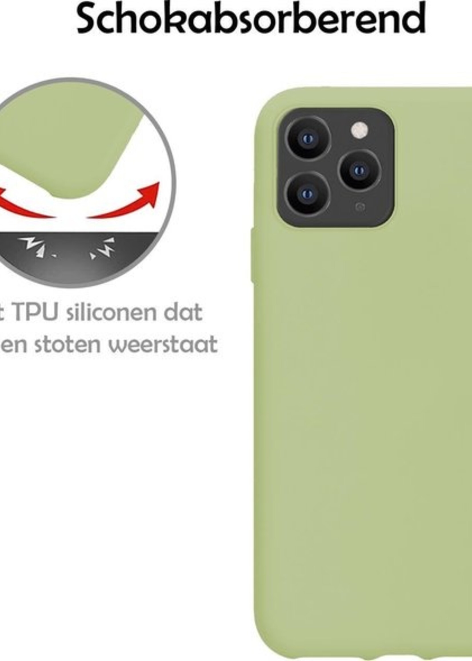 LUQ Hoesje Geschikt voor iPhone 11 Pro Max Hoesje Siliconen Case - Hoes Geschikt voor iPhone 11 Pro Max Hoes Siliconen - Groen