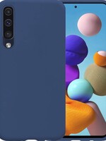 LUQ LUQ Samsung Galaxy A50 Hoesje Siliconen Hoes Back Cover Case - Donker Blauw