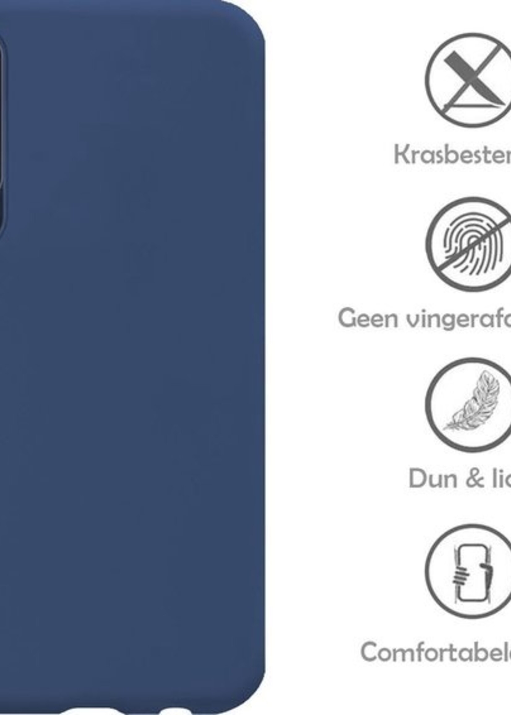 LUQ Hoesje Geschikt voor Samsung Galaxy A50 Hoesje Siliconen Case - Hoes Geschikt voor Samsung A50 Hoes Siliconen - Donkerblauw