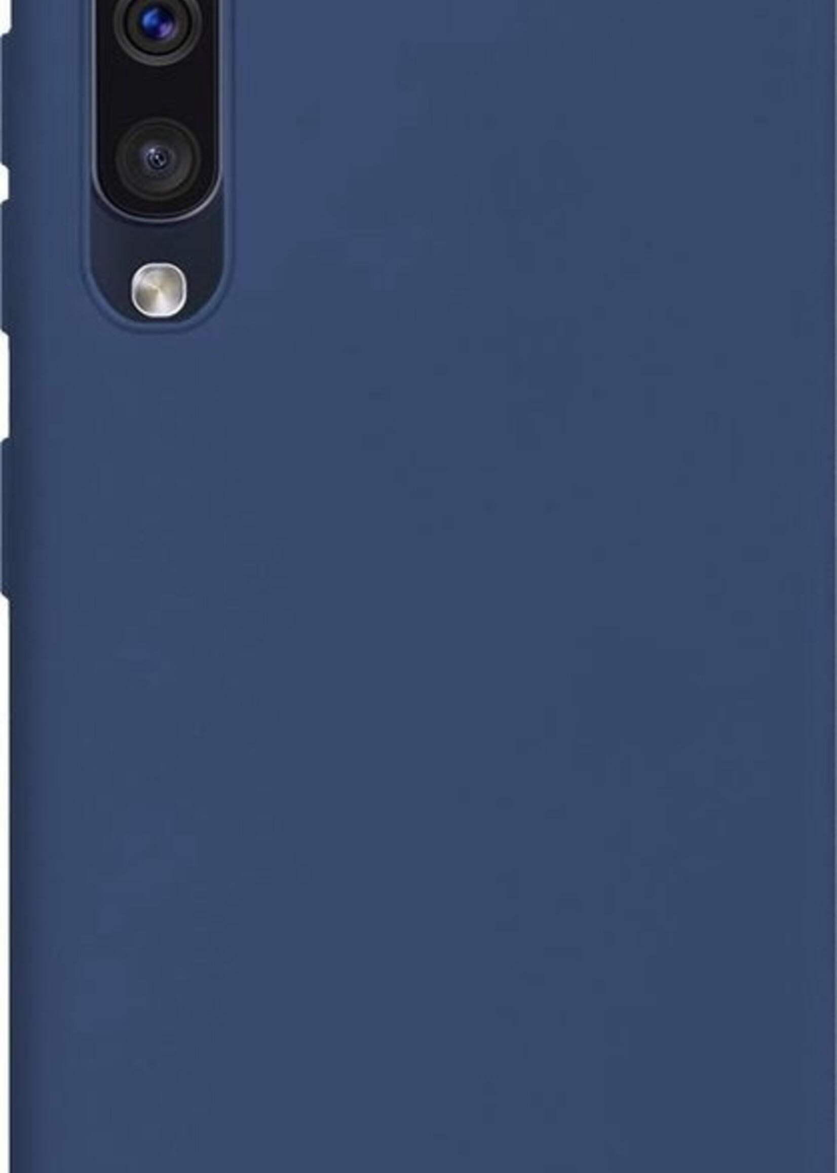 LUQ Hoesje Geschikt voor Samsung Galaxy A50 Hoesje Siliconen Case - Hoes Geschikt voor Samsung A50 Hoes Siliconen - Donkerblauw