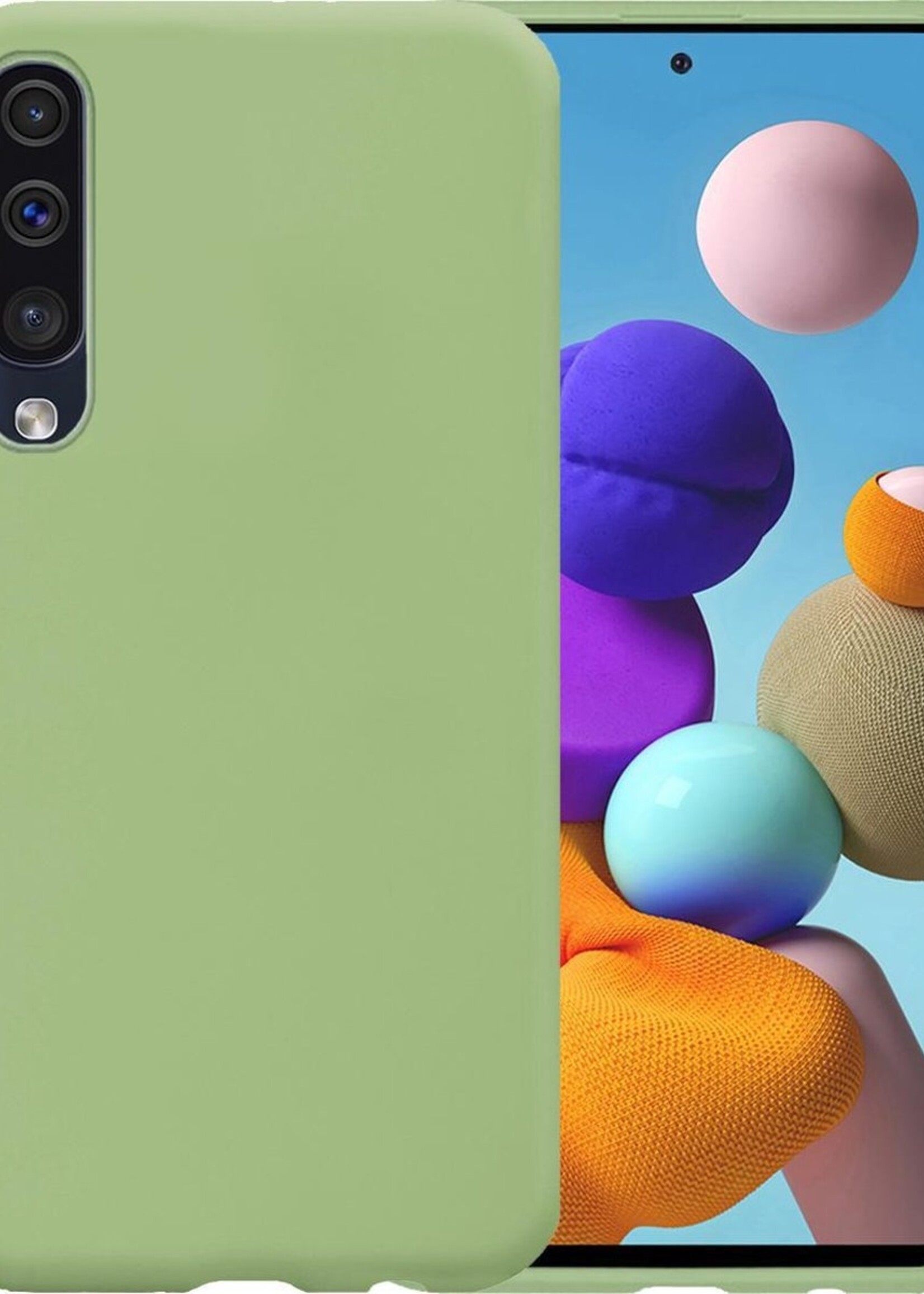 LUQ Hoesje Geschikt voor Samsung Galaxy A50 Hoesje Siliconen Case - Hoes Geschikt voor Samsung A50 Hoes Siliconen - Groen