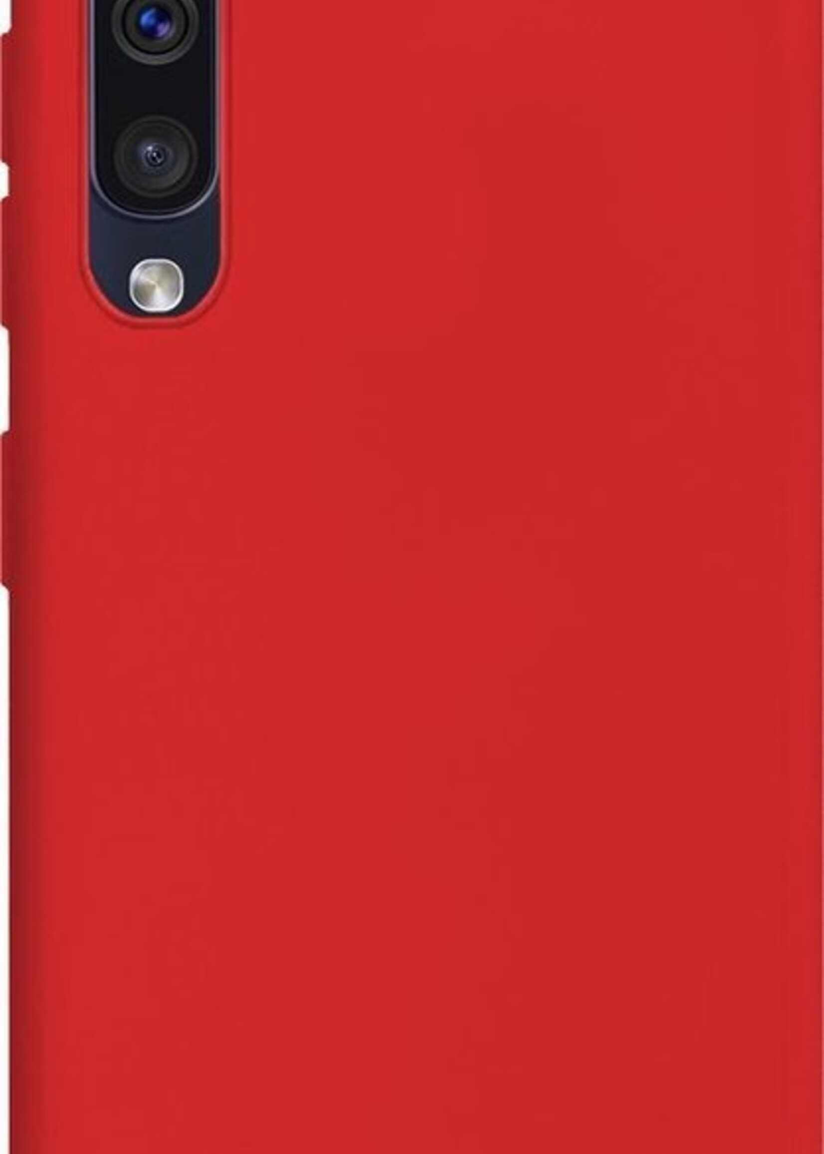 LUQ Hoesje Geschikt voor Samsung Galaxy A50 Hoesje Siliconen Case - Hoes Geschikt voor Samsung A50 Hoes Siliconen - Rood