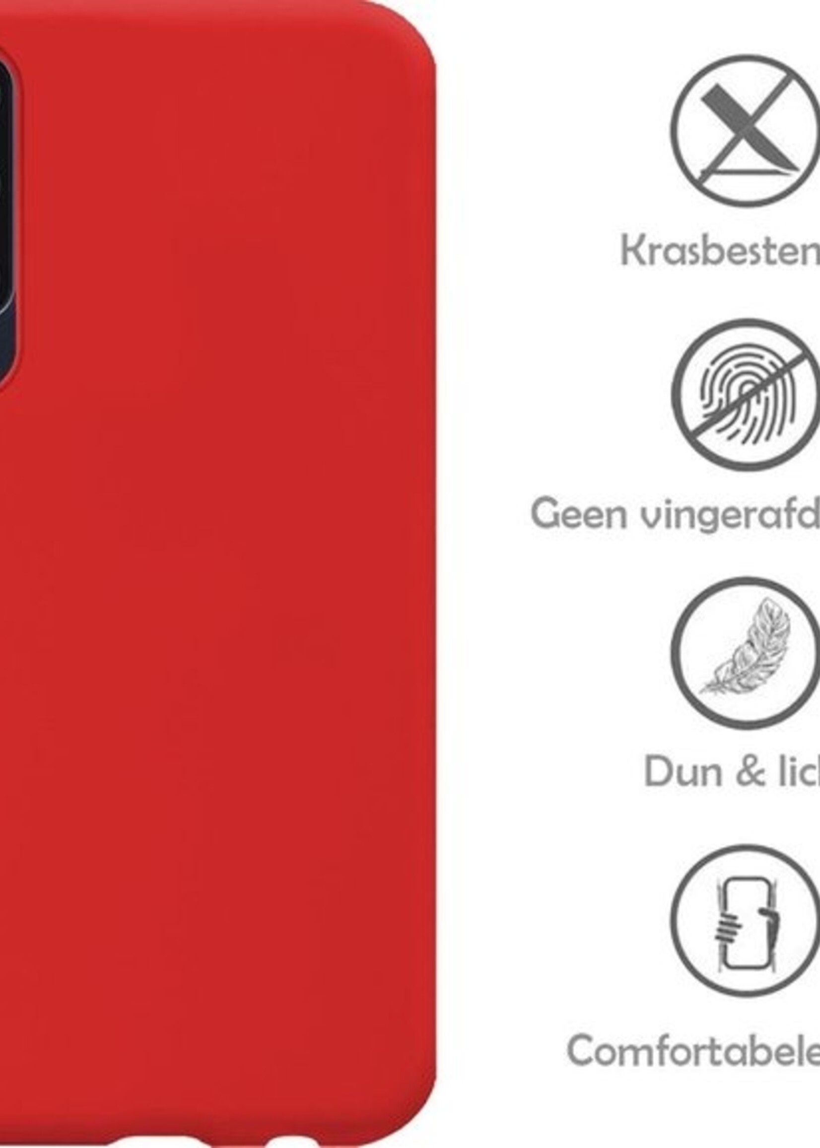 LUQ Hoesje Geschikt voor Samsung Galaxy A50 Hoesje Siliconen Case - Hoes Geschikt voor Samsung A50 Hoes Siliconen - Rood