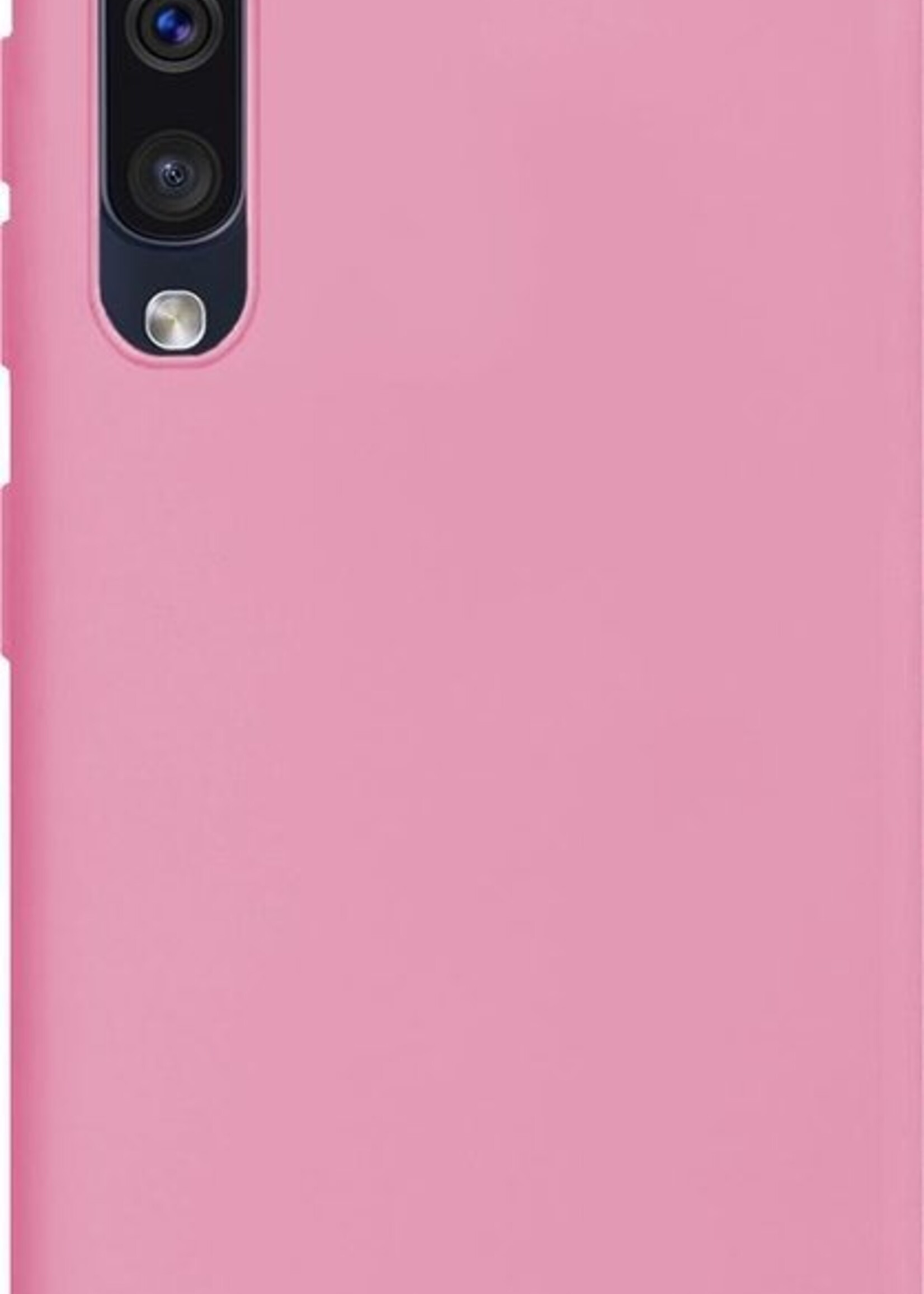 LUQ Hoesje Geschikt voor Samsung Galaxy A50 Hoesje Siliconen Case - Hoes Geschikt voor Samsung A50 Hoes Siliconen - Roze